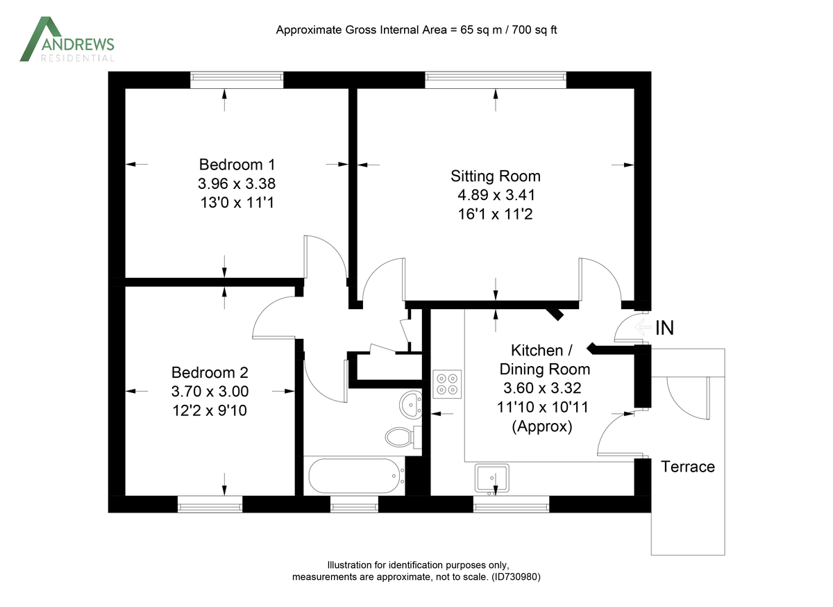 2 bed flat to rent in North Orbital Road, Denham - Property Floorplan