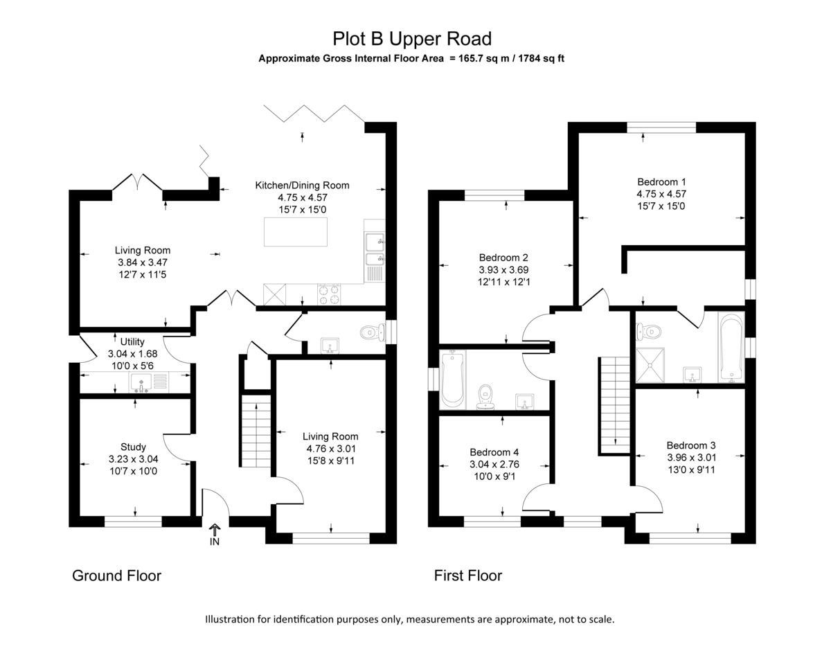 4 bed detached house for sale in Upper Road, Uxbridge - Property Floorplan