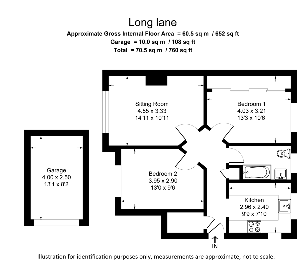 2 bed ground floor maisonette for sale in Long Lane, Uxbridge - Property Floorplan