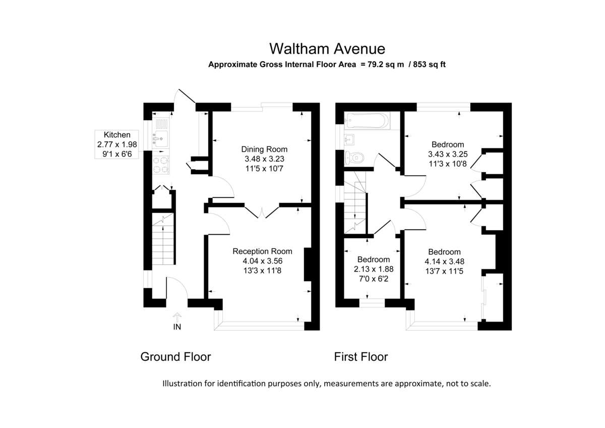 3 bed end of terrace house for sale in Waltham Avenue, Hayes - Property Floorplan