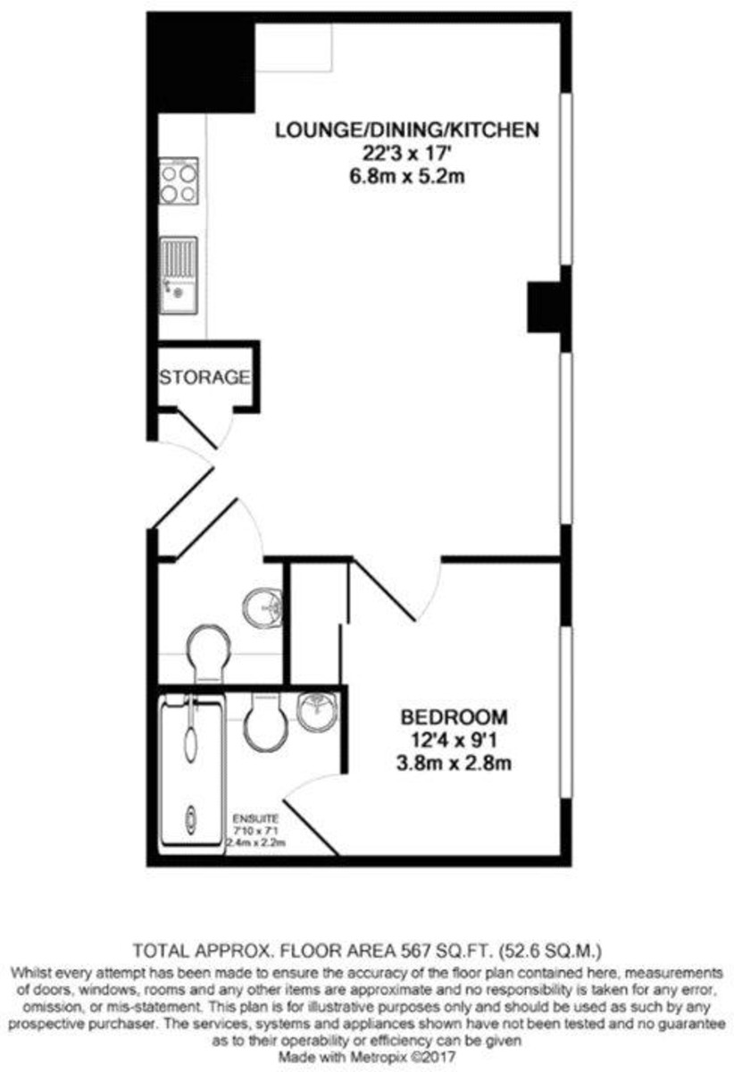1 bed apartment for sale in Stanley Kubrick Road, Uxbridge - Property Floorplan