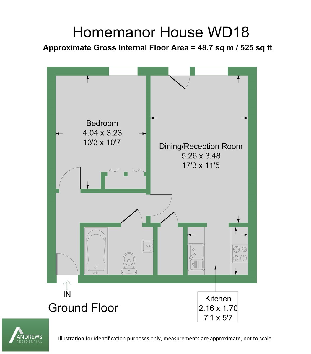 1 bed apartment for sale in Home Manor House, Watford - Property Floorplan