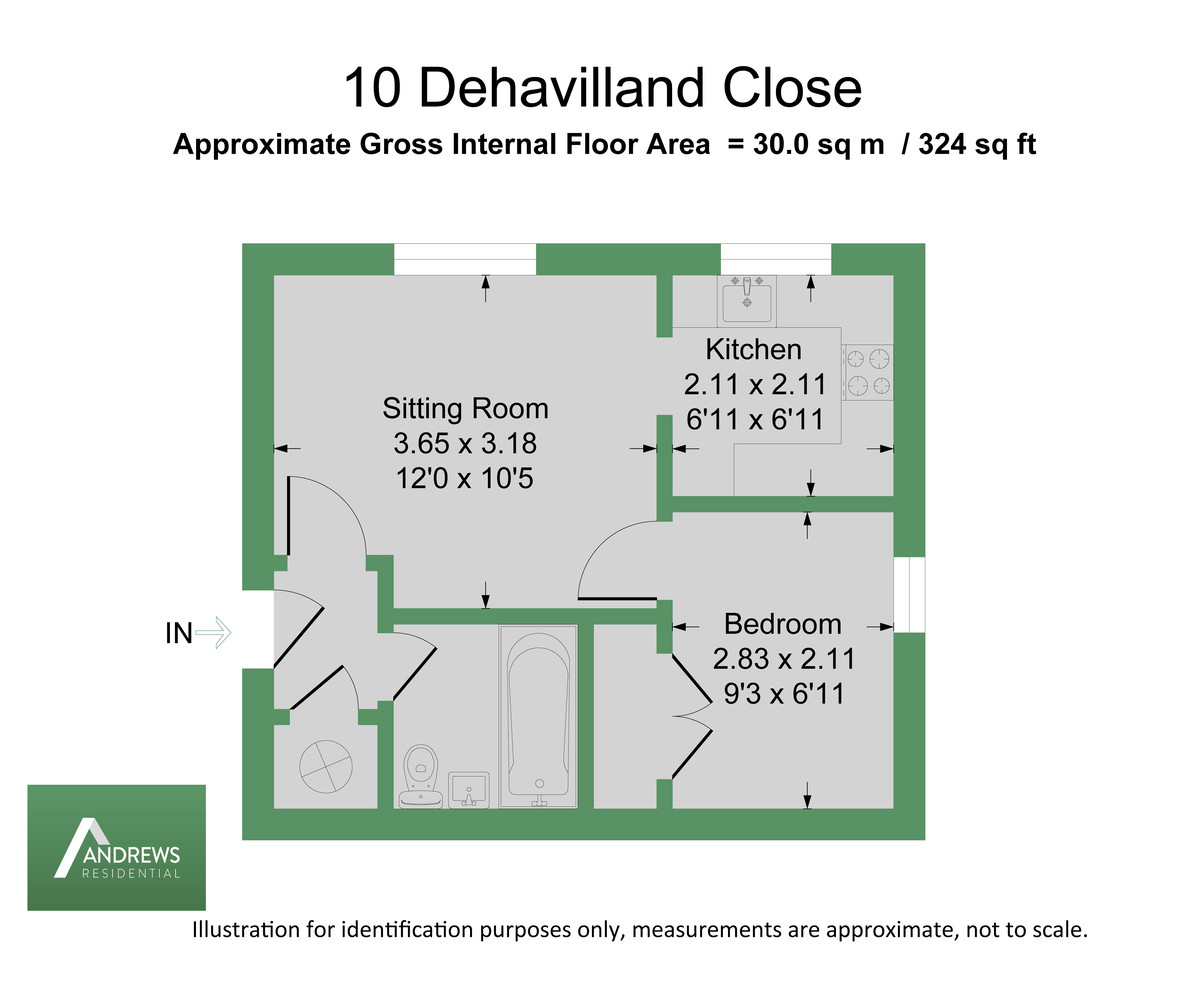 1 bed apartment for sale in Dehavilland Close, Northolt - Property Floorplan