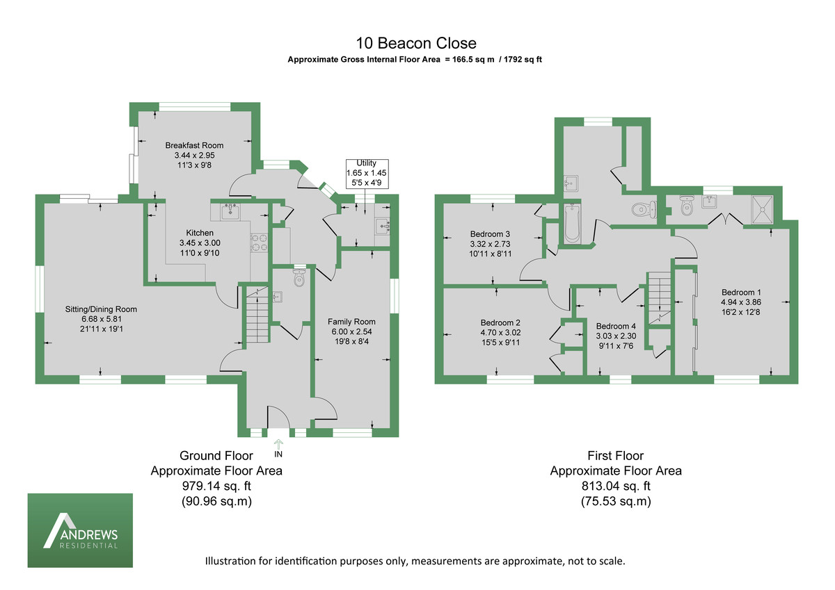 4 bed detached house to rent in Beacon Close, Uxbridge - Property Floorplan