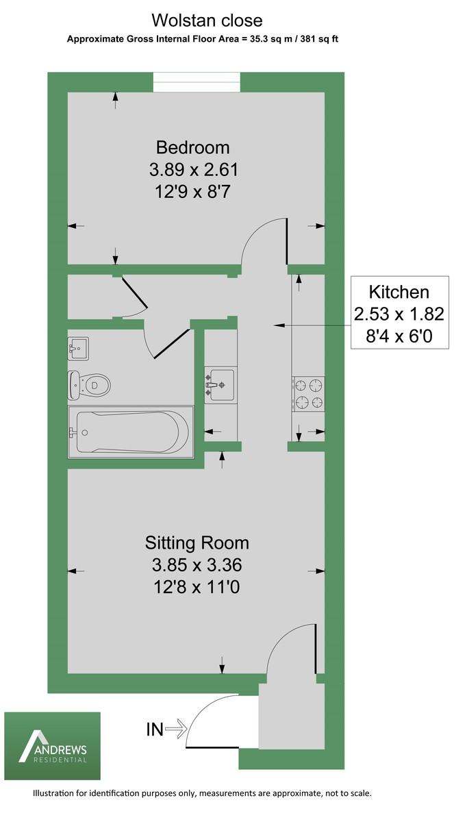1 bed apartment for sale in Wolstan Close, Uxbridge - Property Floorplan