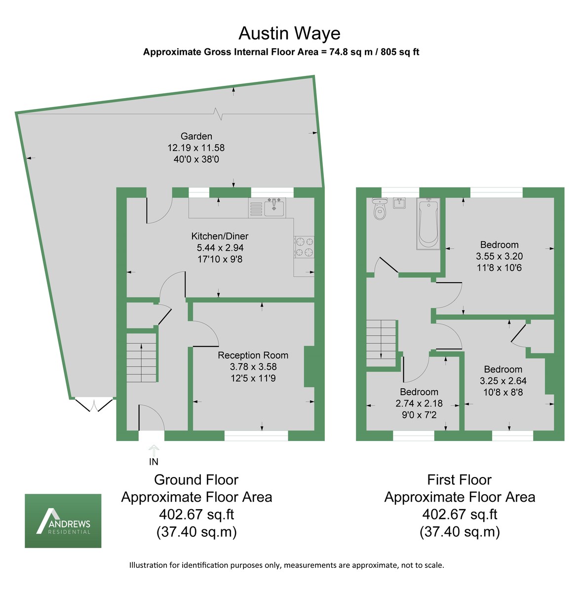 3 bed semi-detached house for sale in Austin Waye, Uxbridge - Property Floorplan