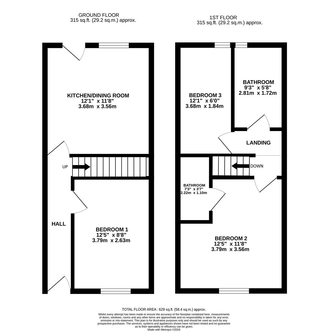 3 bed terraced house for sale in Heath Street, Burnley - Property floorplan