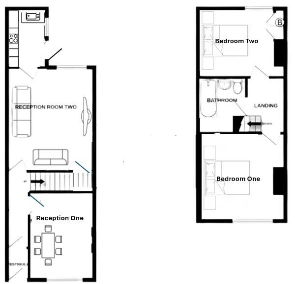 2 bed terraced house for sale in Prescott Street, Burnley - Property floorplan
