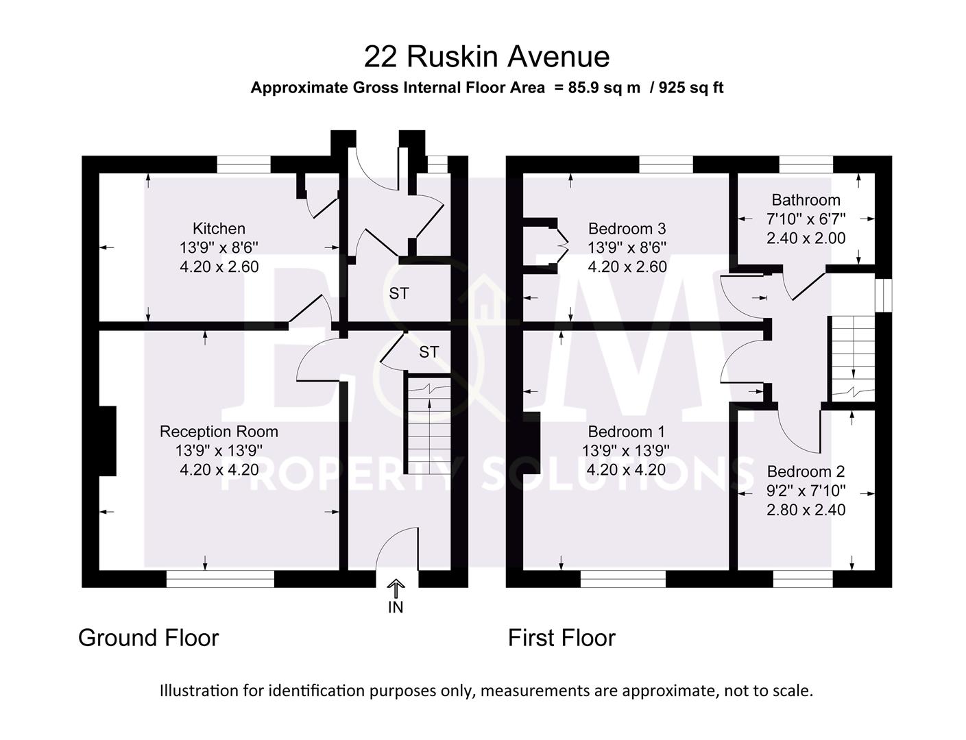 3 bed semi-detached house for sale in Ruskin Avenue, Padiham - Property floorplan