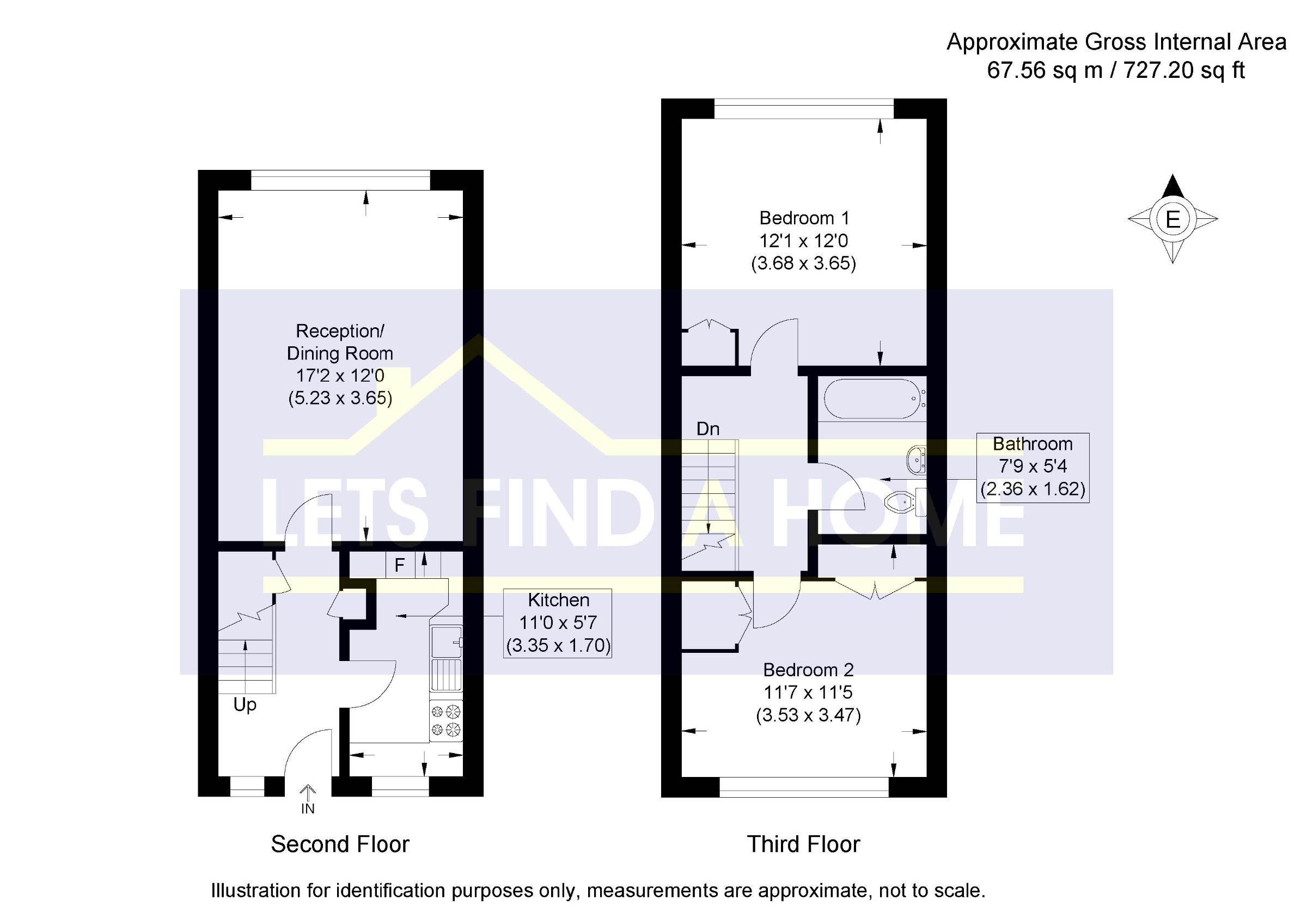 2 bed flat to rent in Putney Hill, , SW15 - Property Floorplan