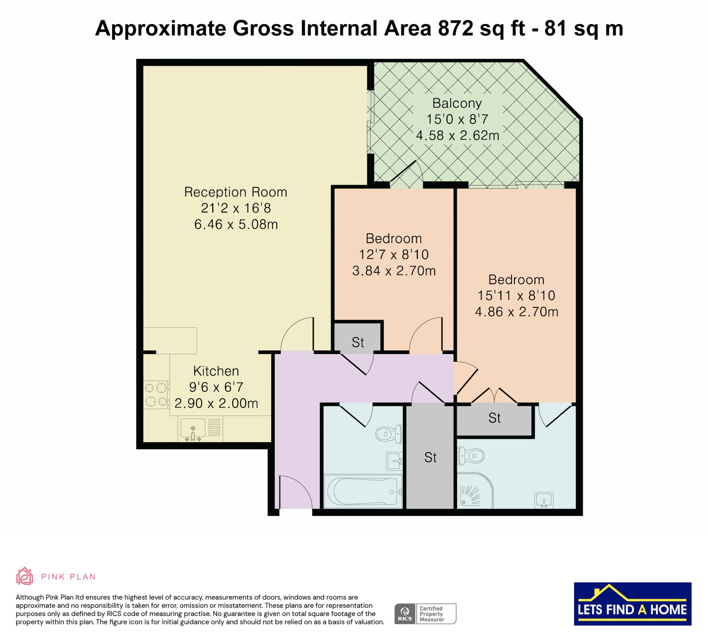 2 bed flat for sale in Smugglers Way, , SW18 - Property Floorplan