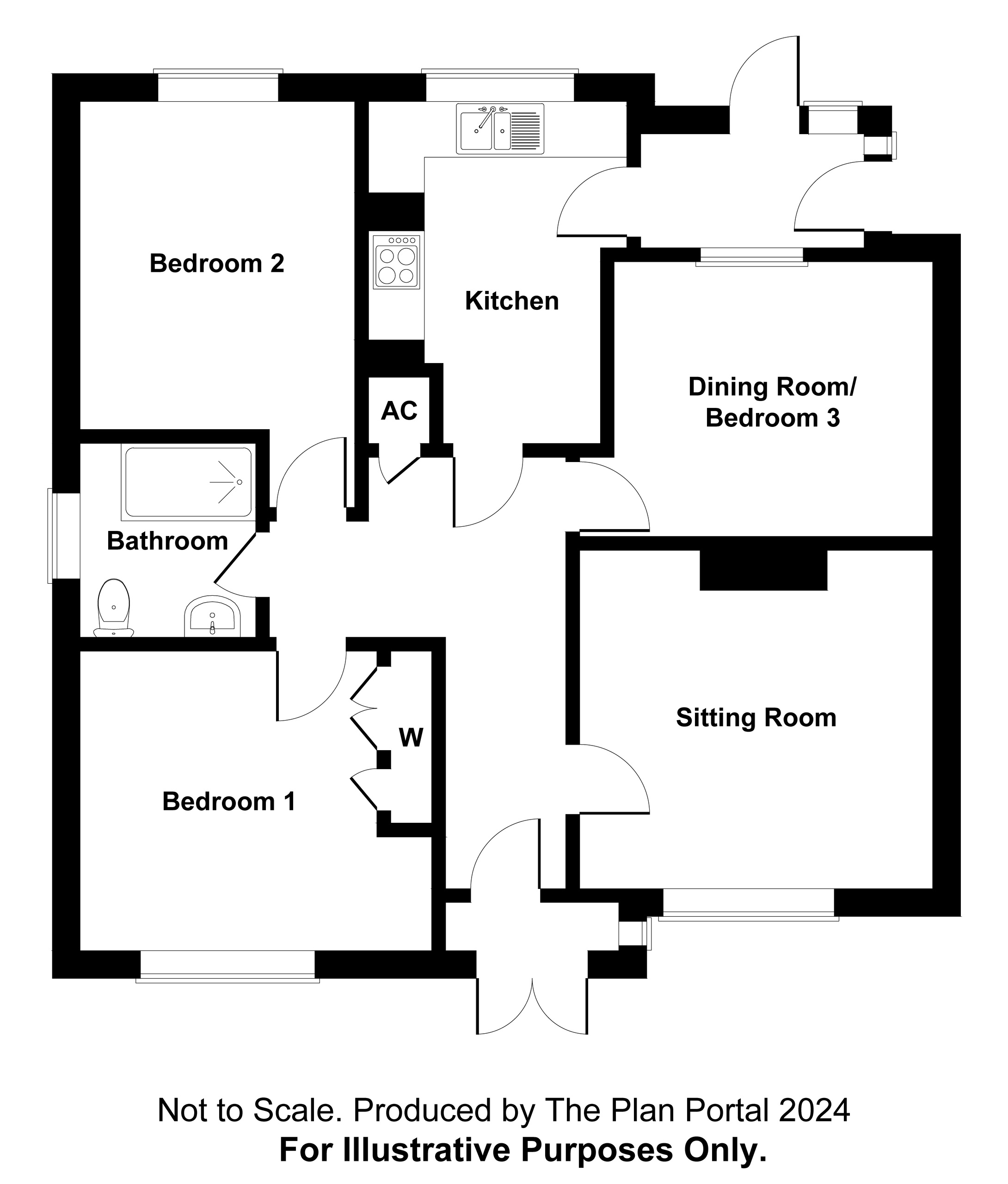 3 bed bungalow for sale in Race Hill, Launceston - Property floorplan