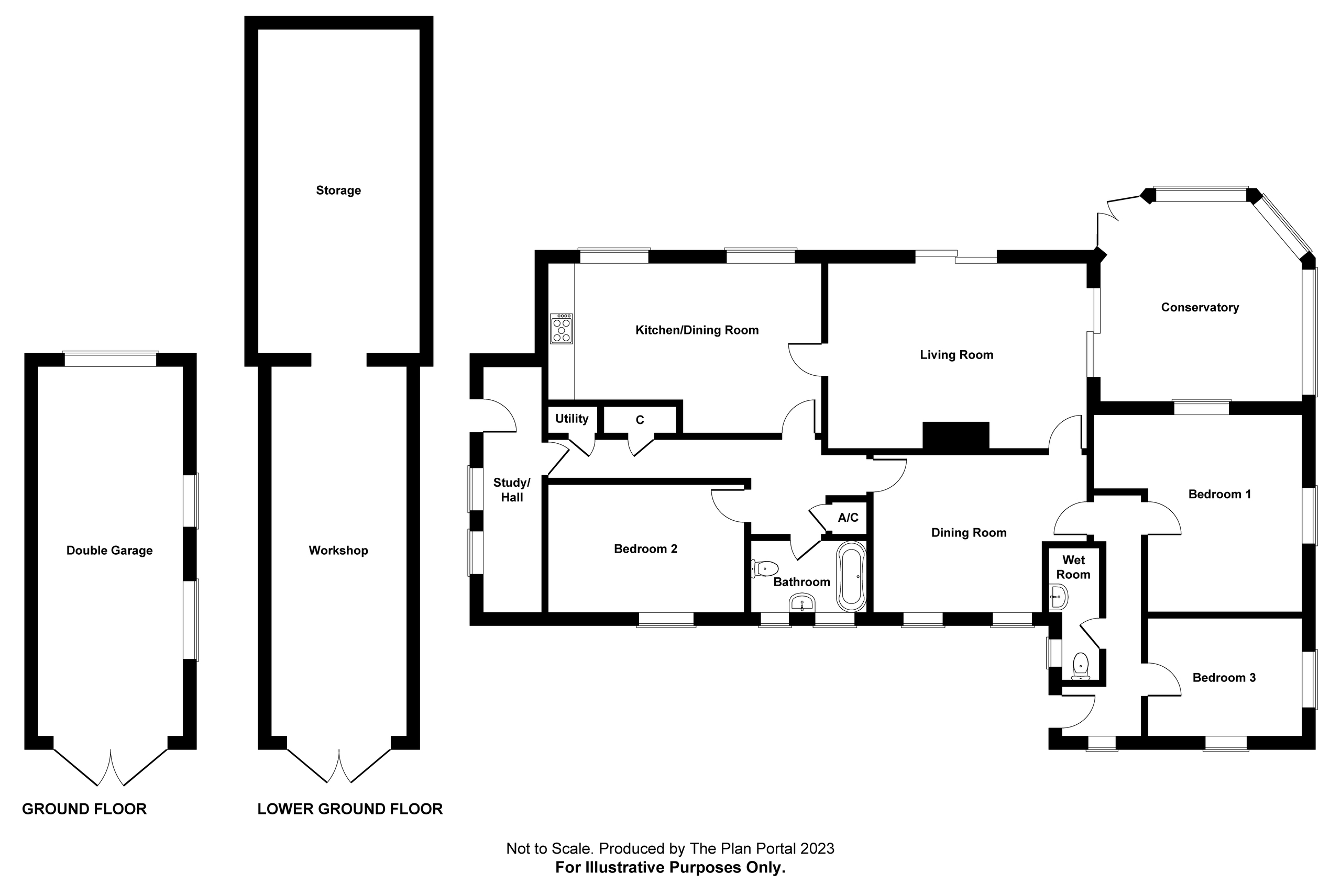 3 bed bungalow for sale in Trewen, Launceston - Property floorplan