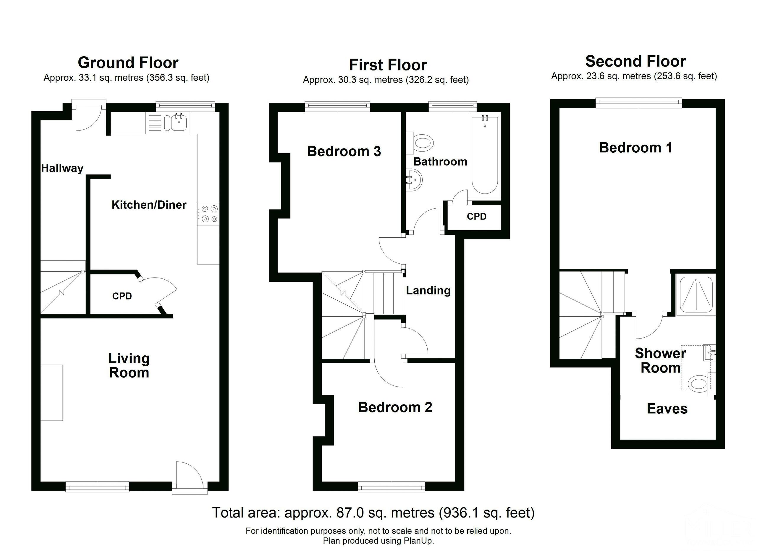 3 bed terraced house for sale in East Street, Okehampton - Property floorplan