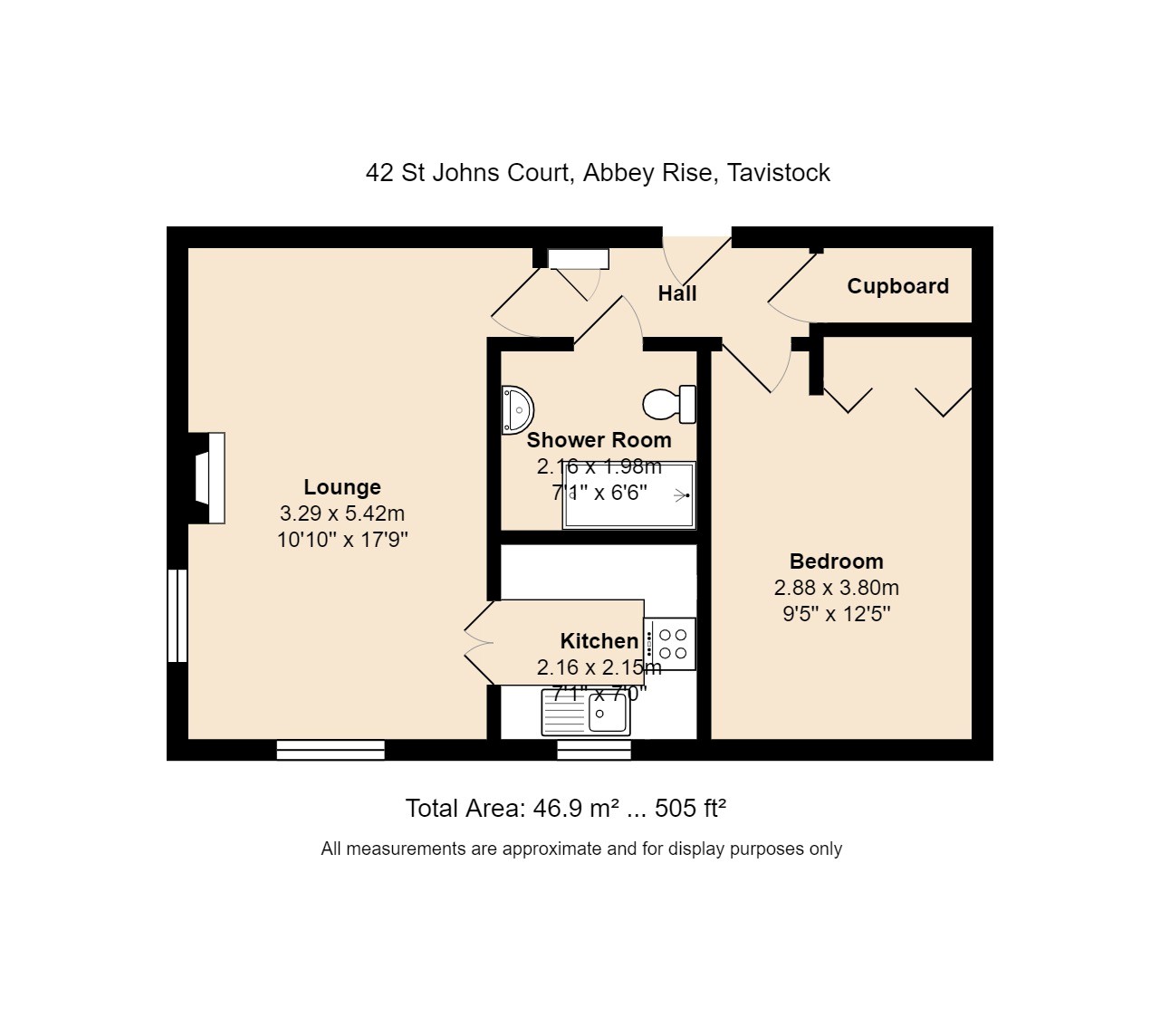 1 bed apartment for sale in St Johns Court, Tavistock - Property floorplan