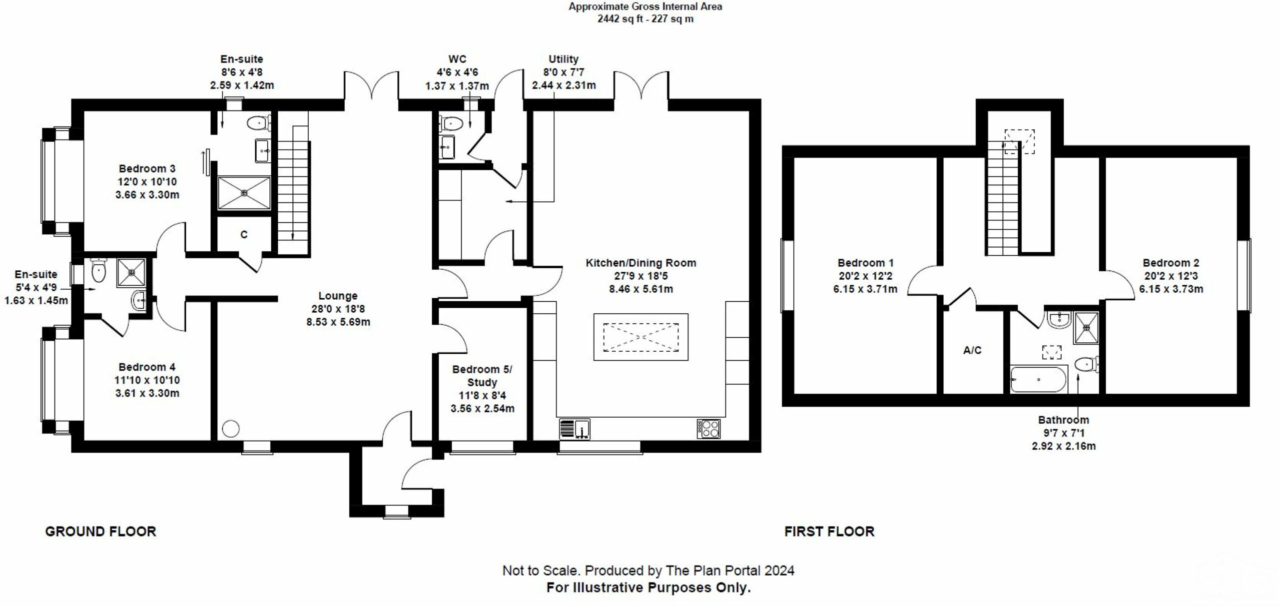 4 bed detached bungalow for sale in Brightley, Okehampton - Property floorplan