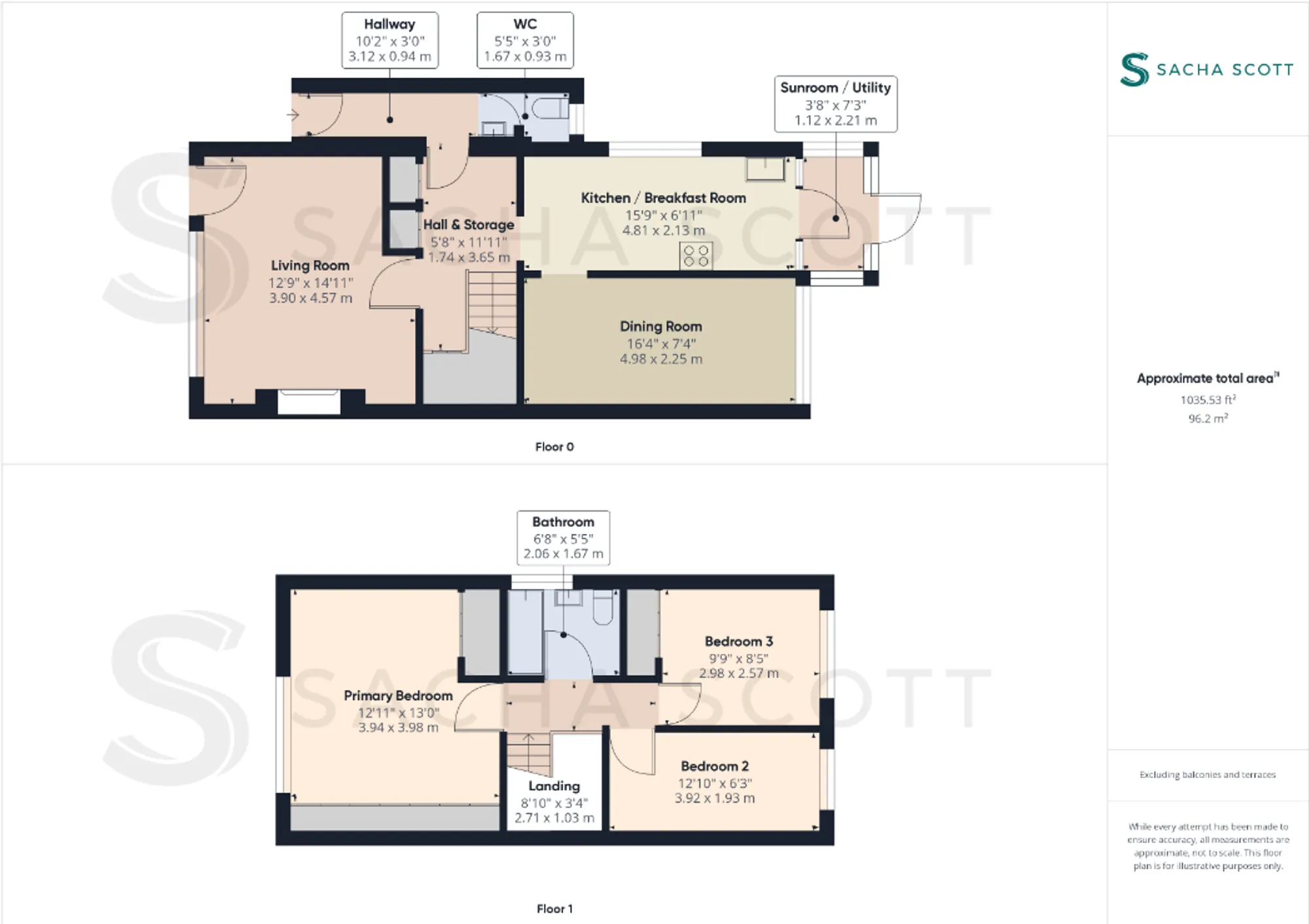 3 bed terraced house for sale in Winkworth Place, Banstead - Property Floorplan