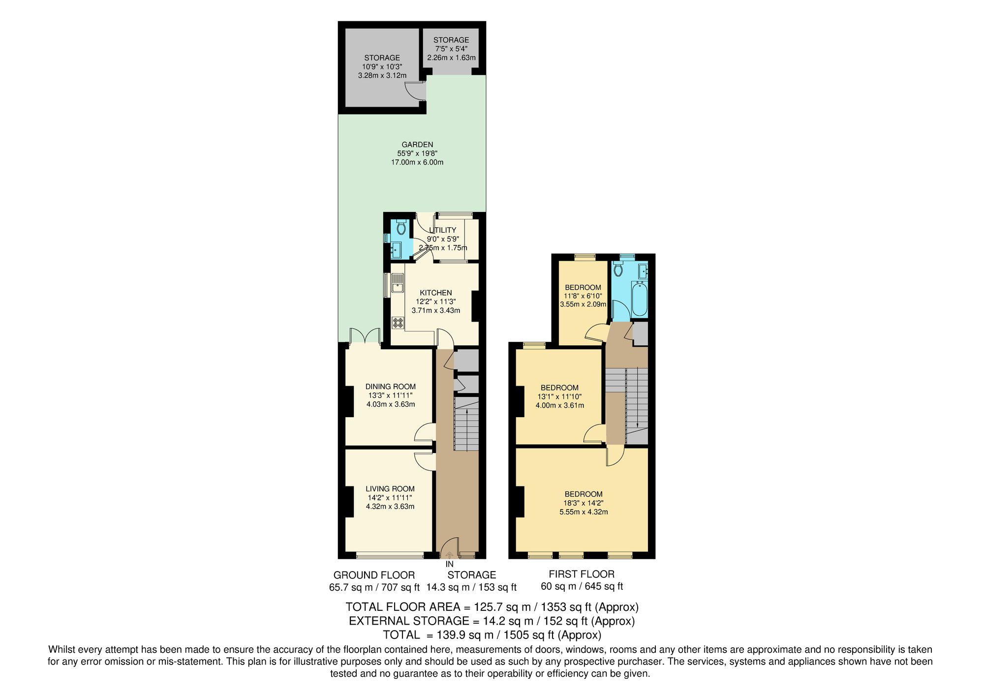 3 bed terraced house for sale in Headcorn Road, Thornton Heath - Property Floorplan