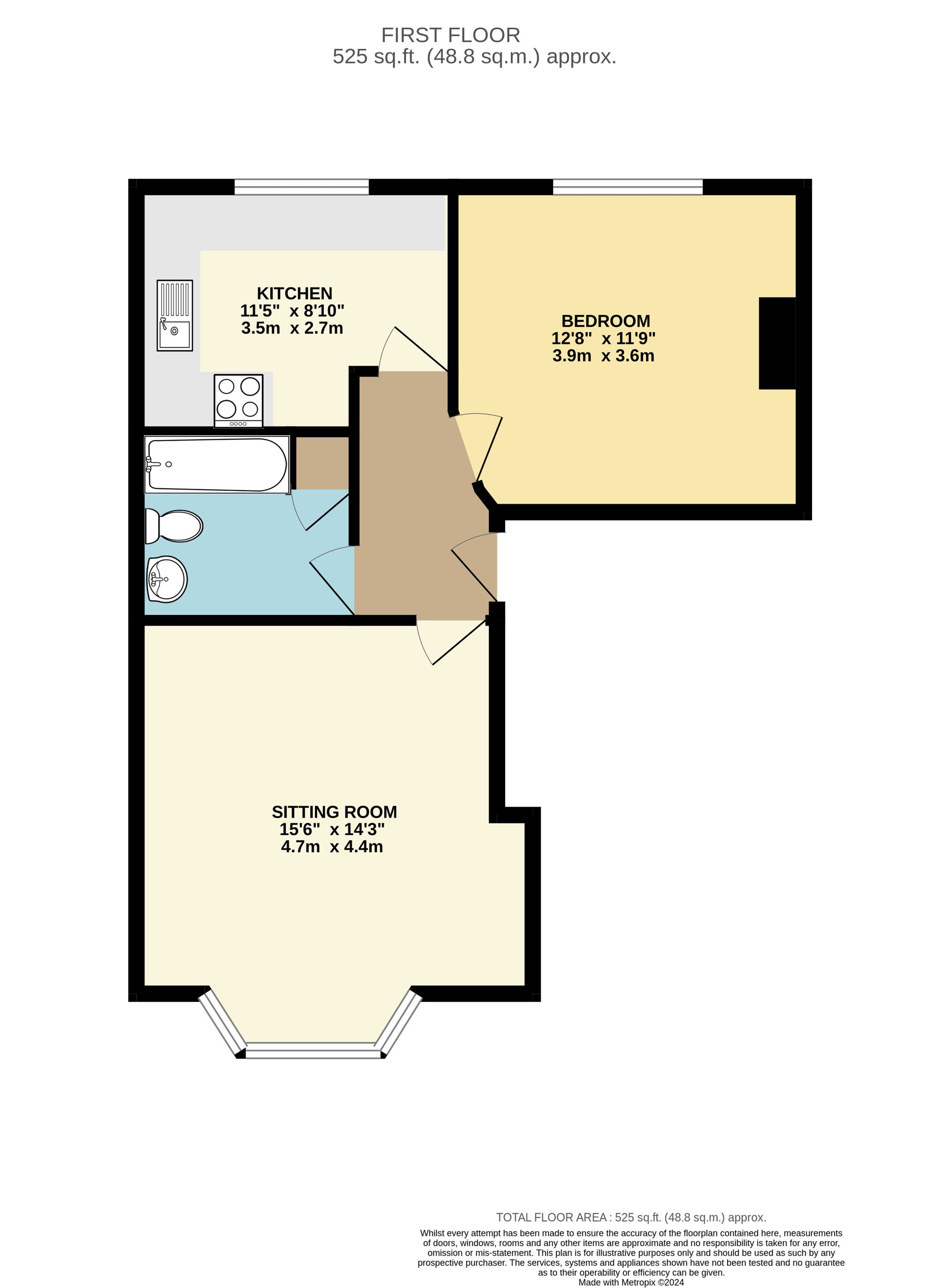 1 bed apartment for sale in Heathhurst Road, South Croydon - Property Floorplan