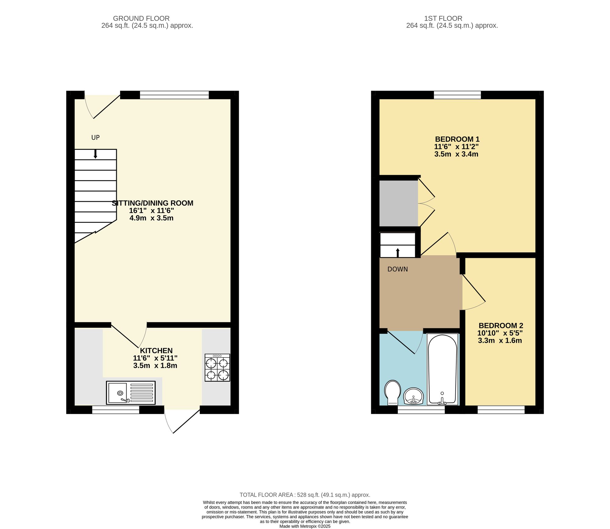 2 bed end of terrace house for sale in Squerryes Mede, Westerham - Property Floorplan