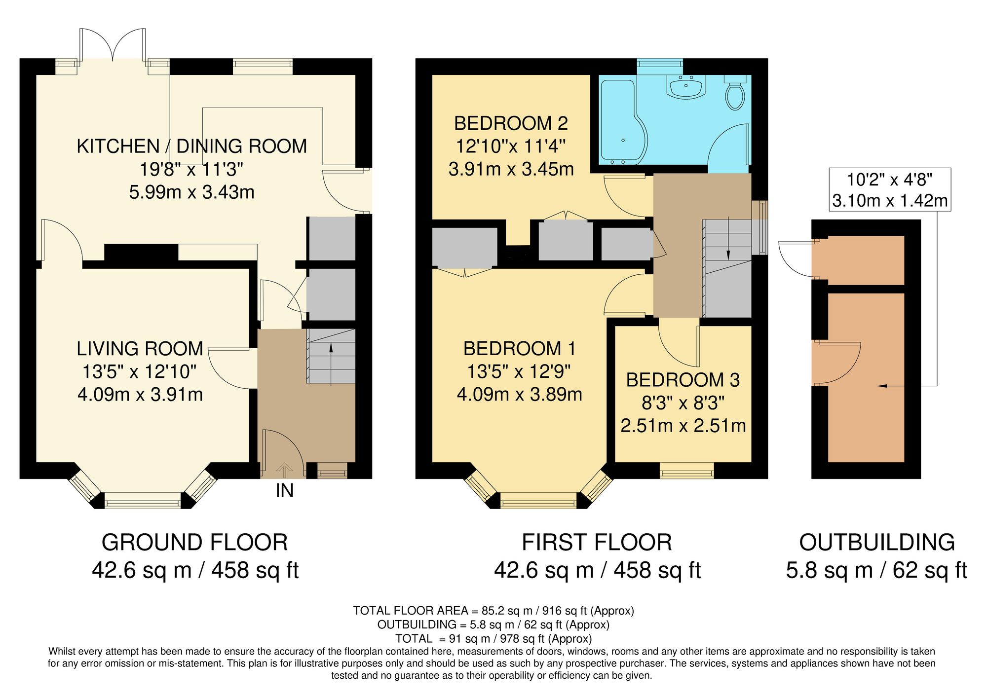 3 bed semi-detached house for sale in Grisedale Gardens, Purley - Property Floorplan