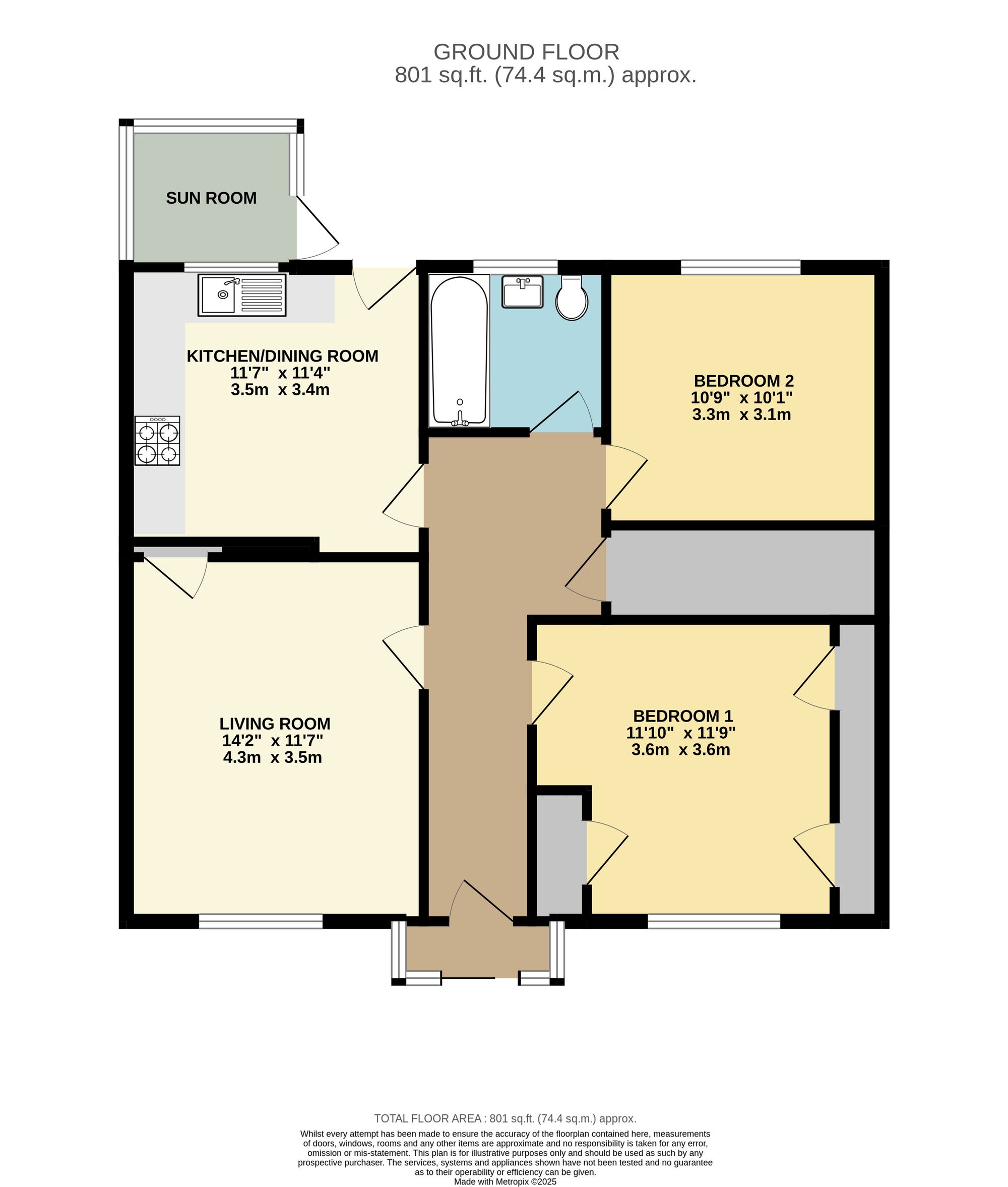2 bed maisonette for sale in Crewes Lane, Warlingham - Property Floorplan