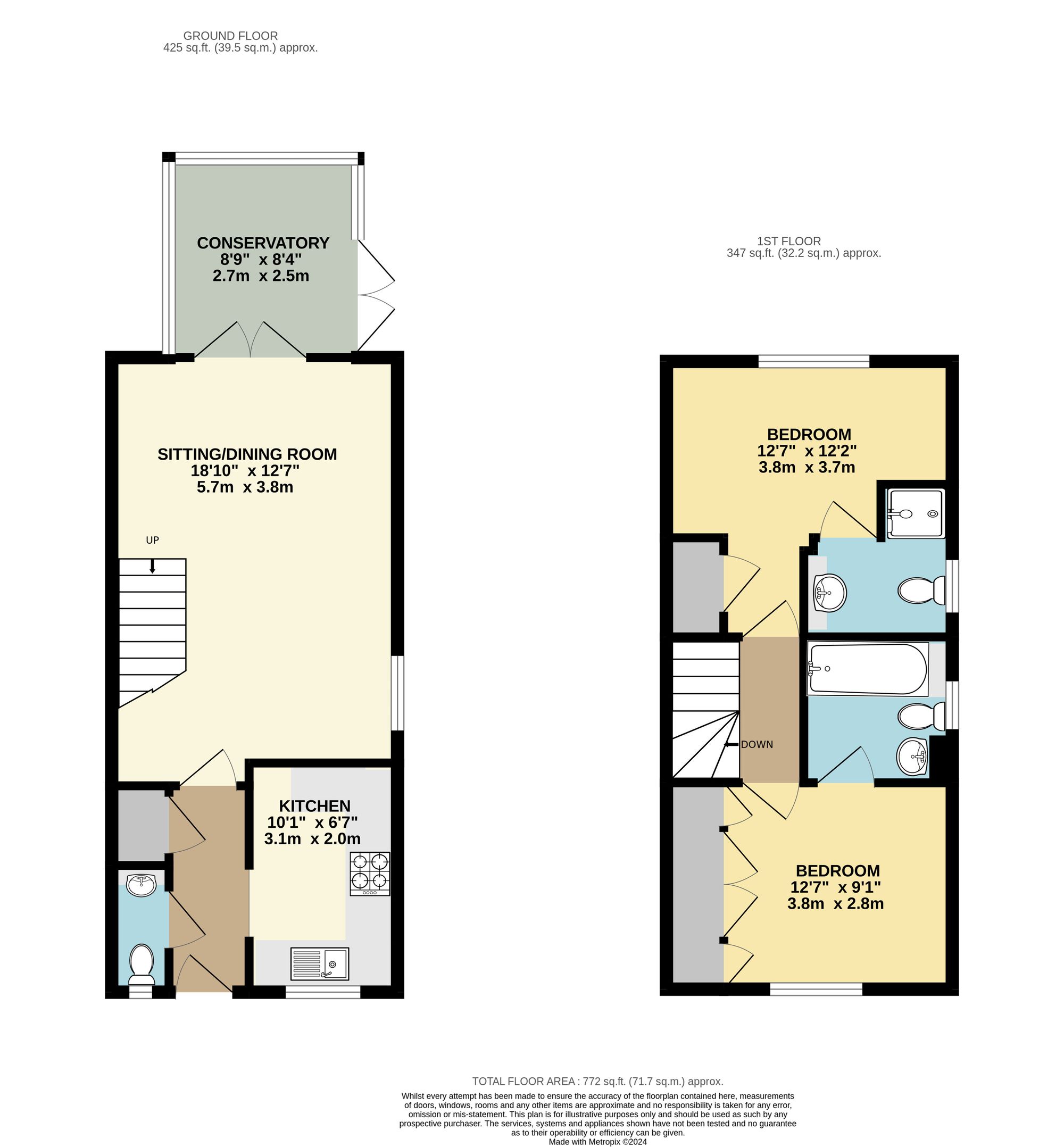 2 bed semi-detached house for sale in Turle Road, London - Property Floorplan