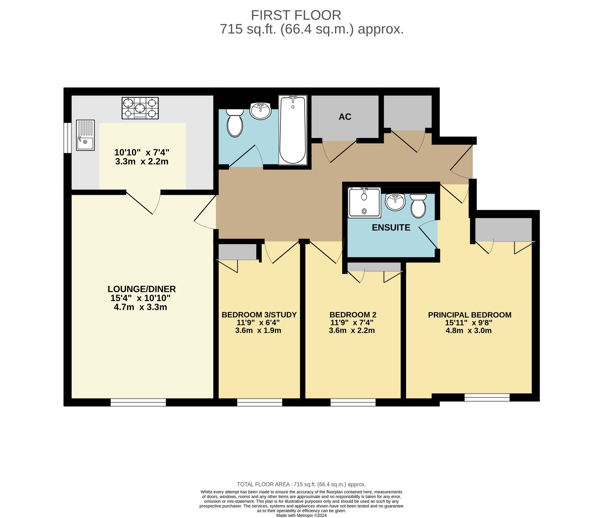 3 bed flat for sale in Haling Park Road, South Croydon - Property Floorplan