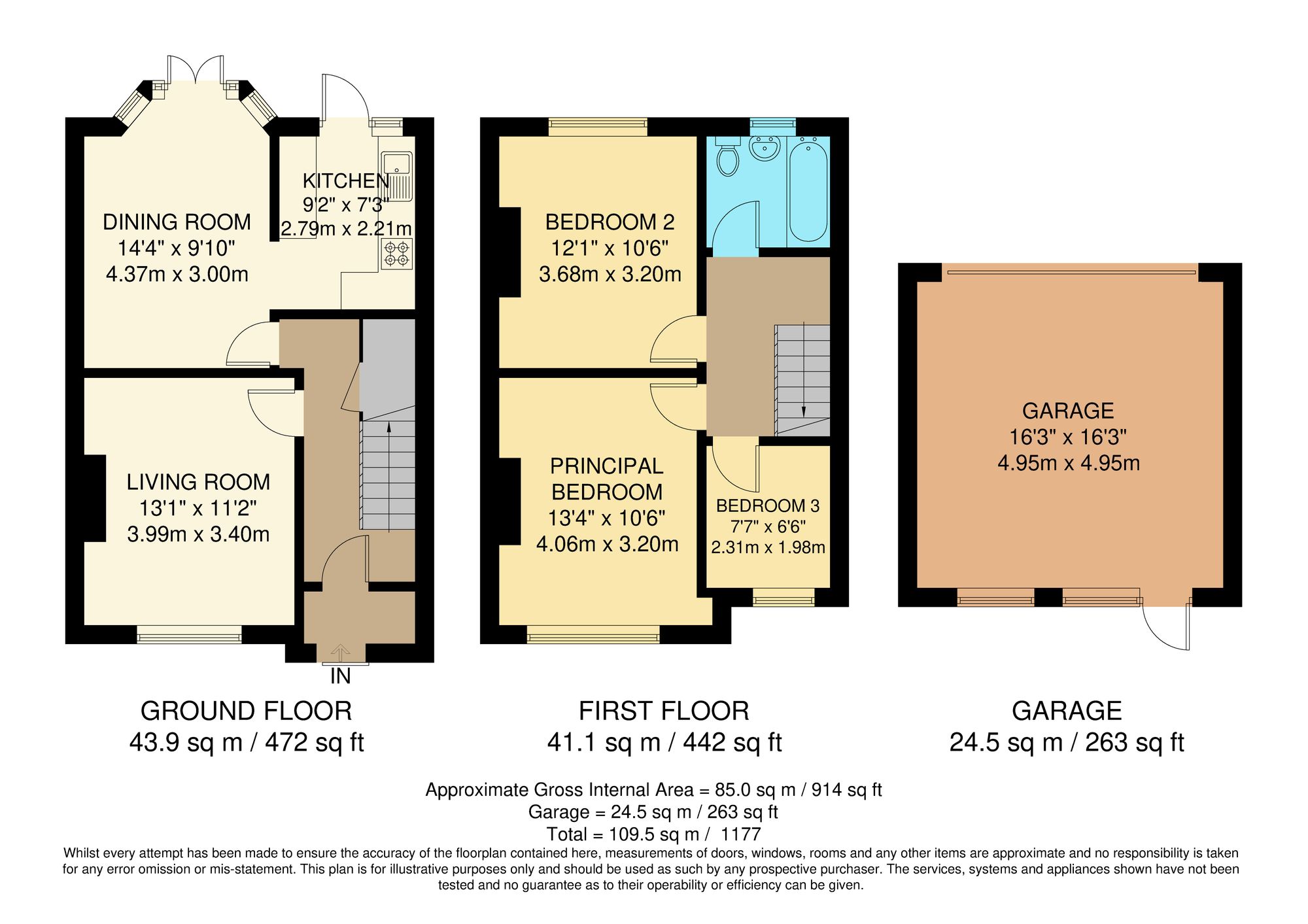 3 bed terraced house for sale in Sherwood Park Road, Mitcham - Property Floorplan