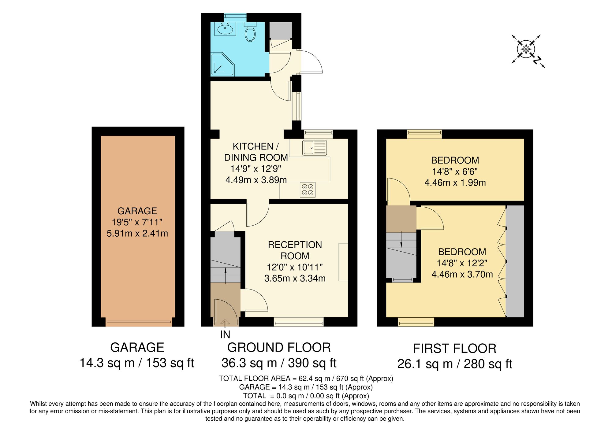 2 bed terraced house for sale in Limpsfield Road, South Croydon - Property Floorplan