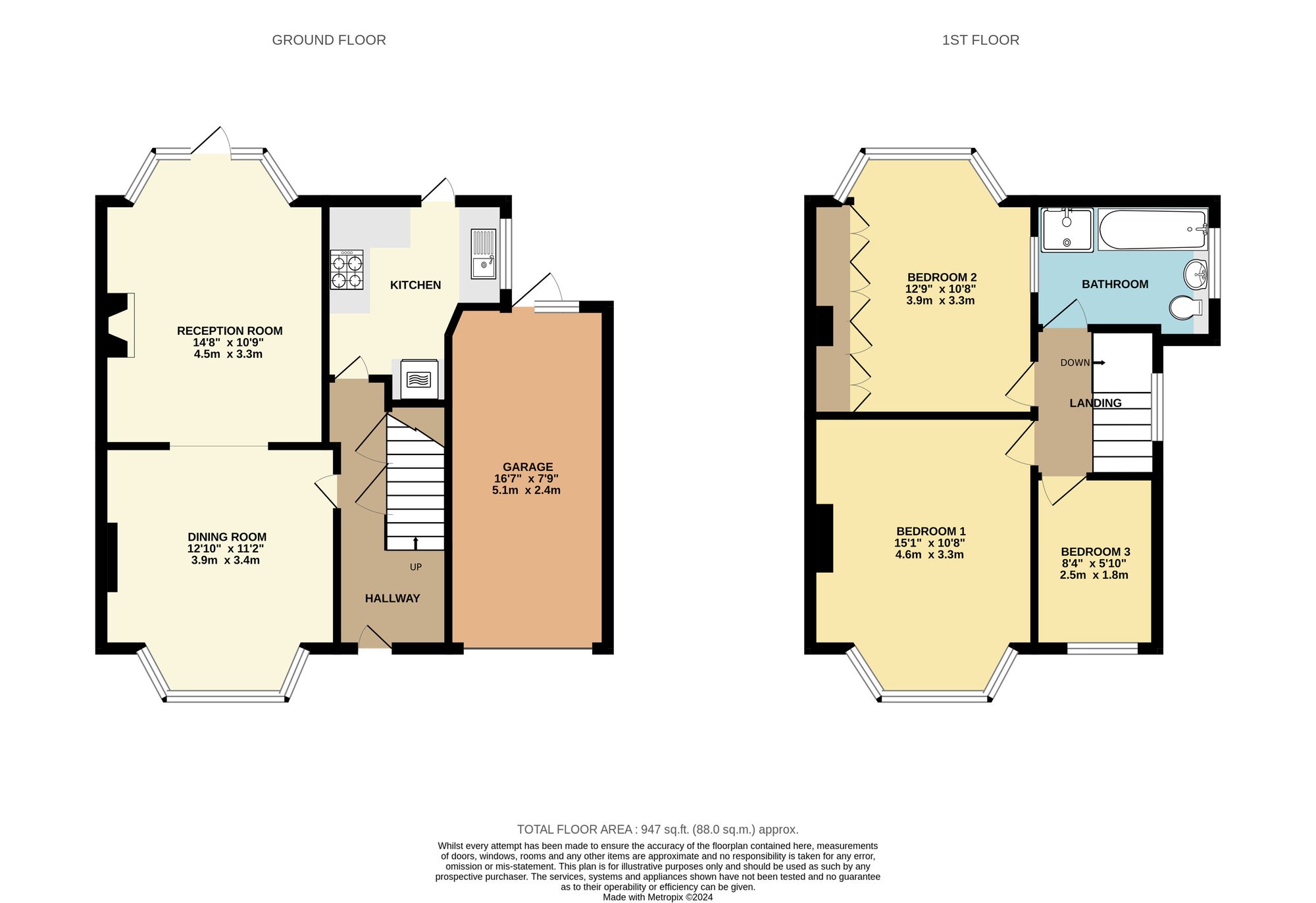 3 bed semi-detached house to rent in Holmwood Avenue, South Croydon - Property Floorplan