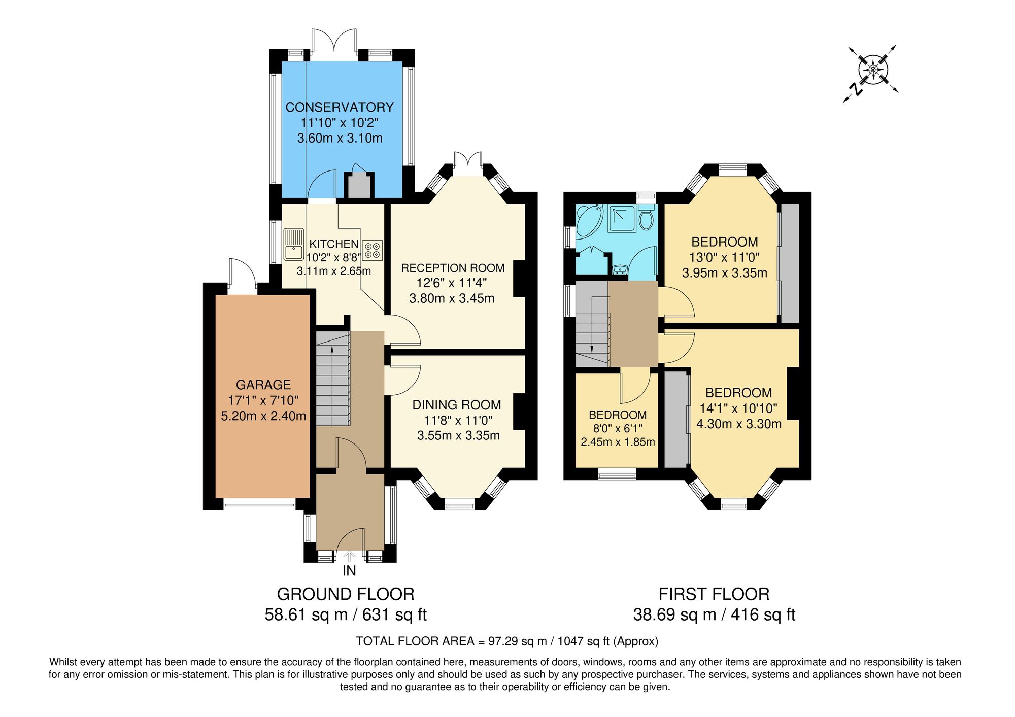 3 bed semi-detached house for sale in Grisedale Close, Purley - Property Floorplan