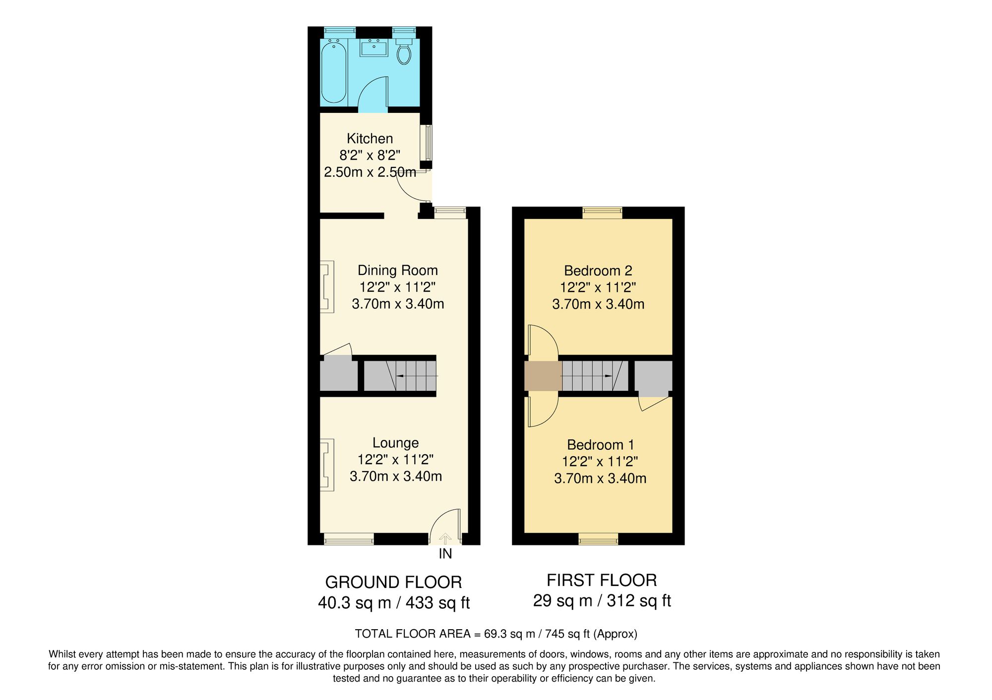 2 bed mid-terraced house for sale in Helder Street, South Croydon - Property Floorplan