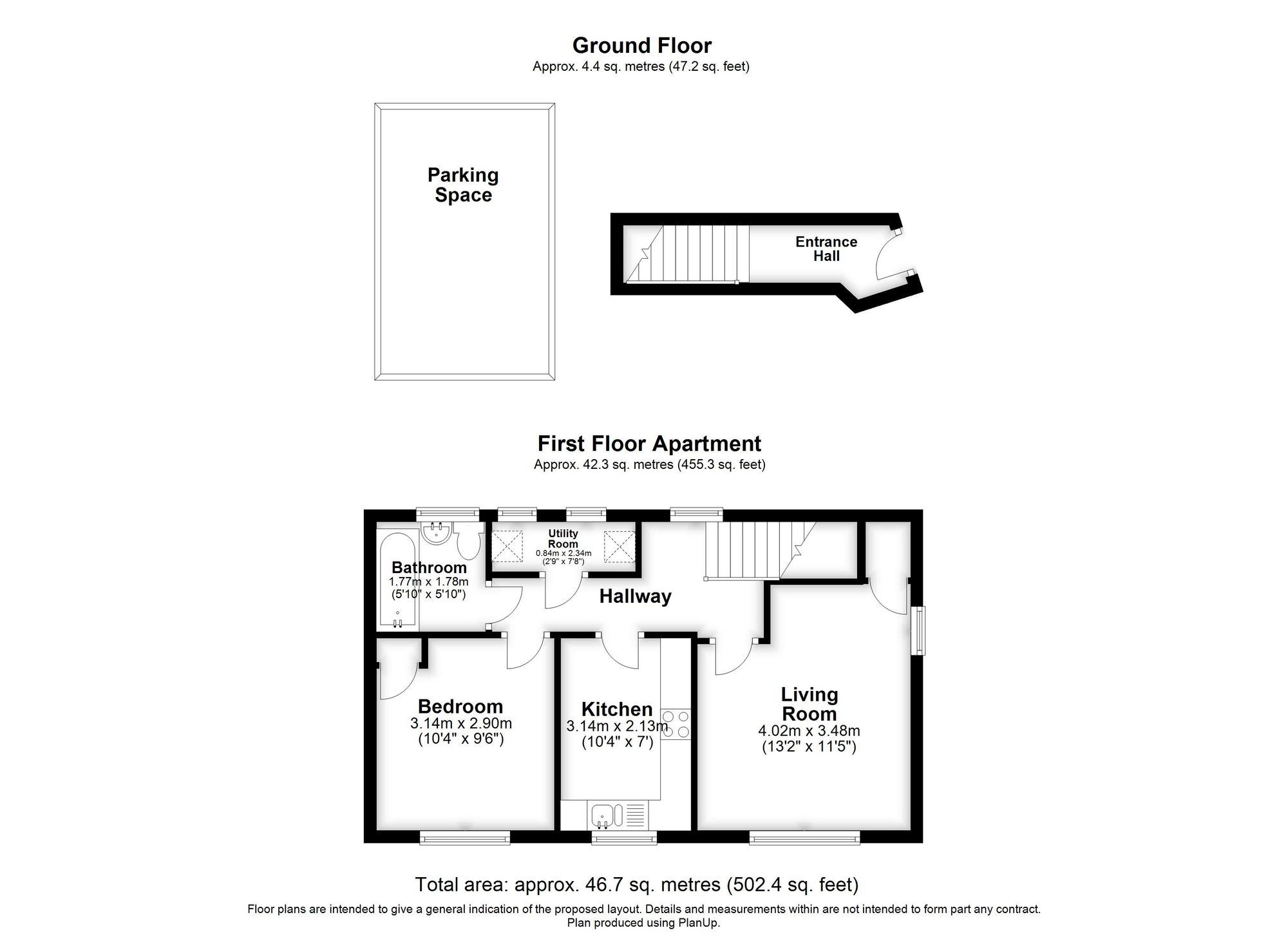 1 bed flat for sale in Newburgh Crescent, Warwick - Property floorplan