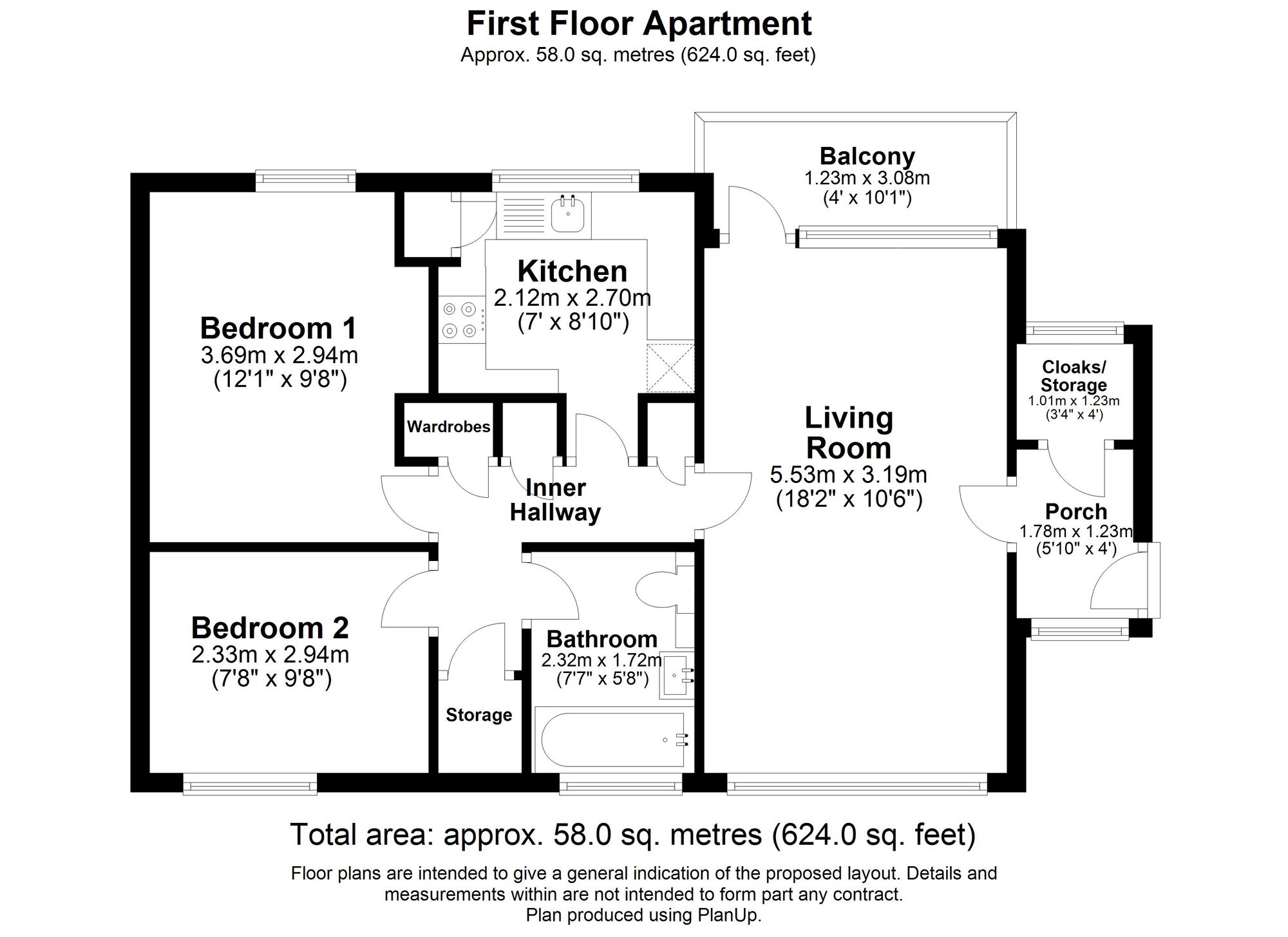 2 bed apartment for sale in Cherry Orchard, Stratford-Upon-Avon - Property floorplan