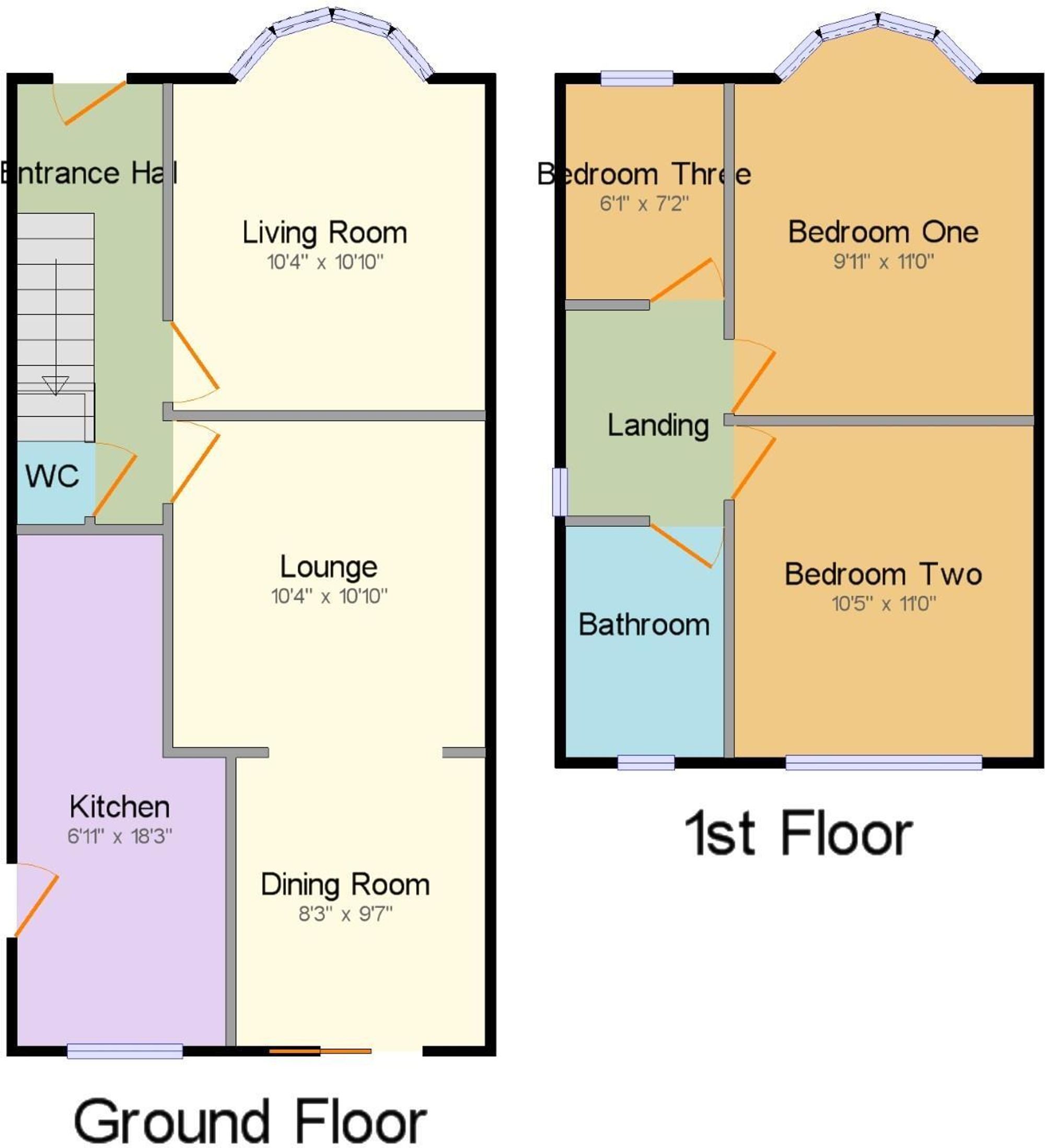 3 bed semi-detached house for sale in Northway, Leamington Spa - Property floorplan