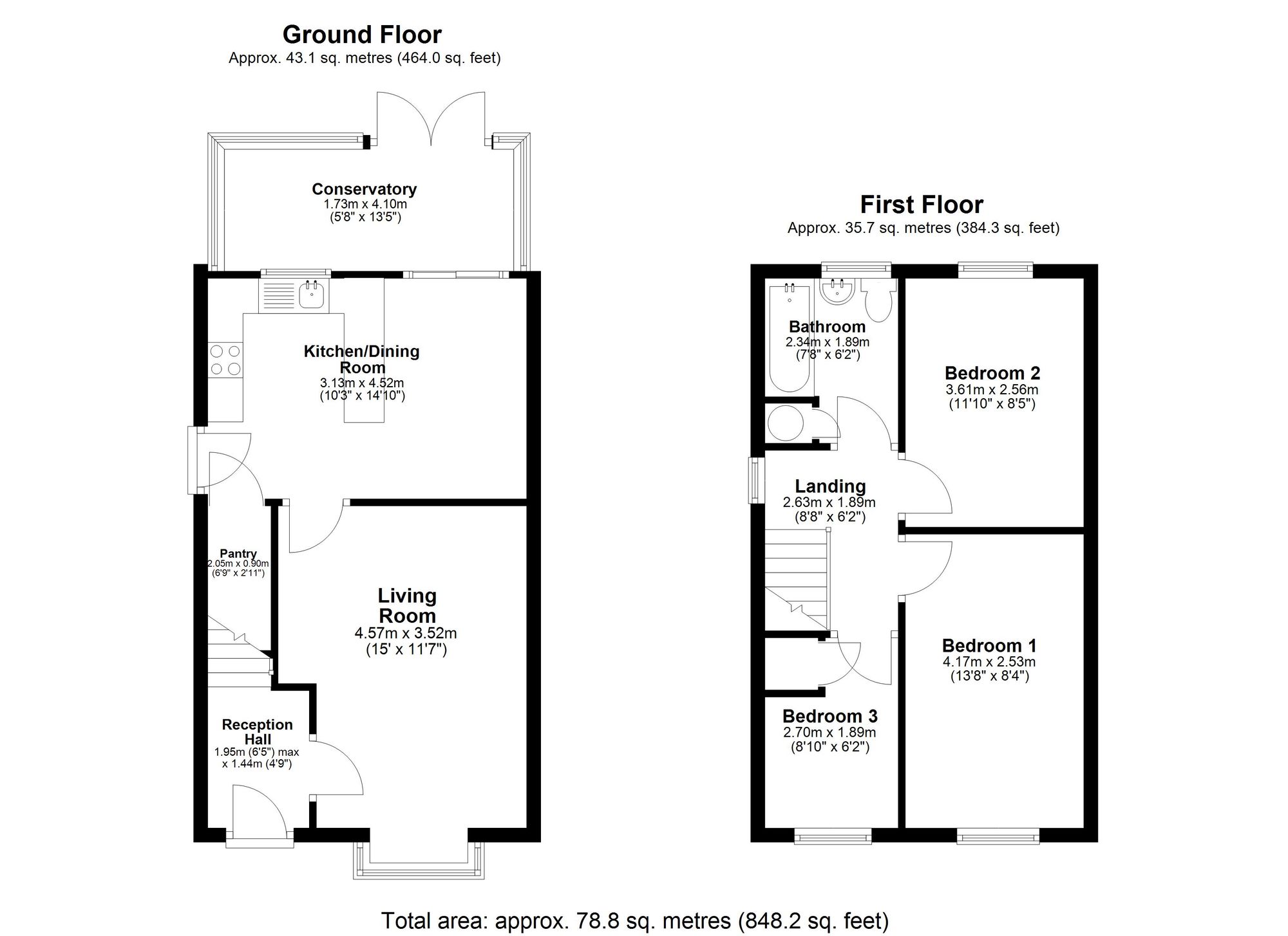 3 bed semi-detached house for sale in Charlecote Gardens, Leamington Spa - Property floorplan