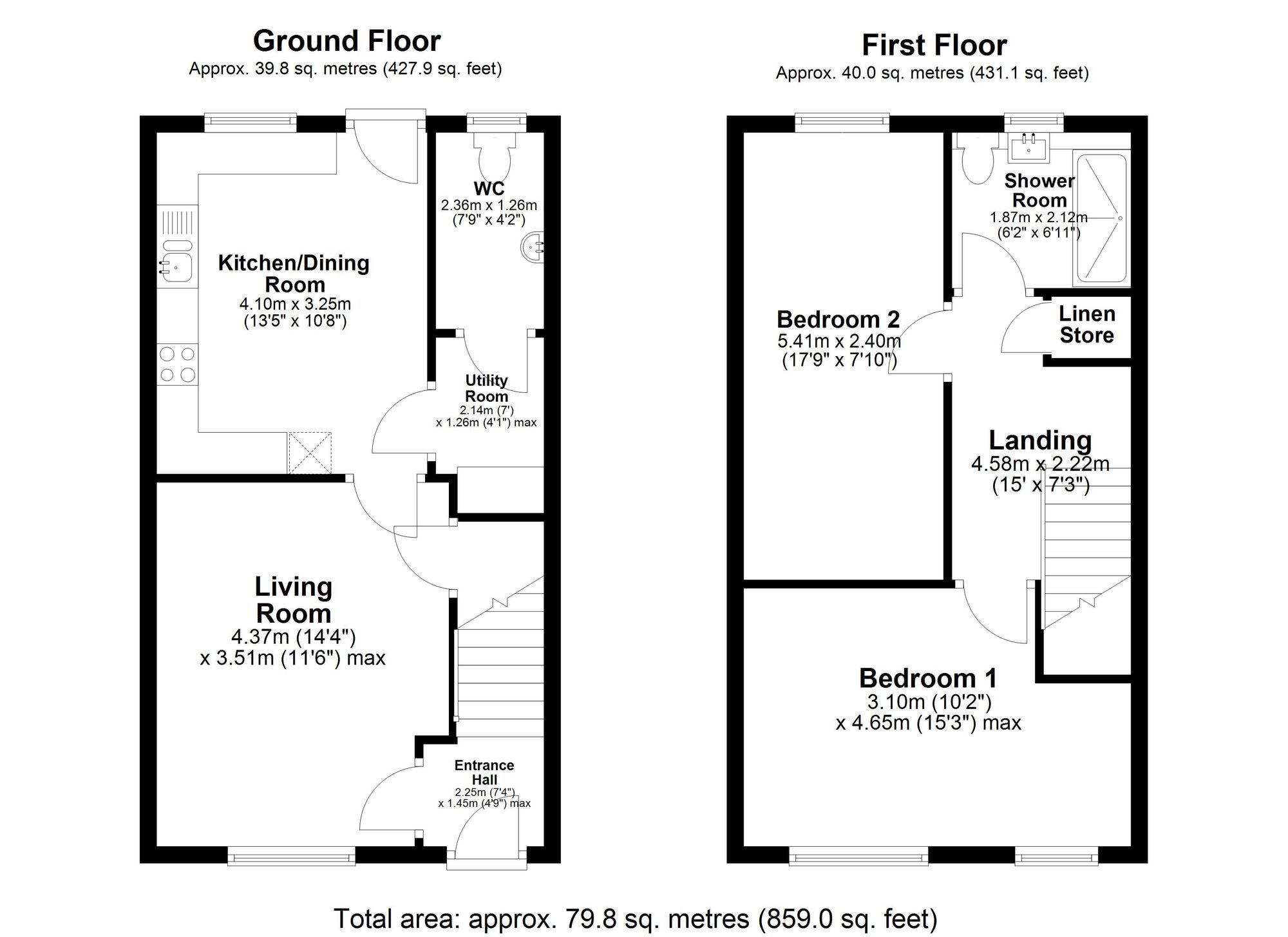 2 bed semi-detached house for sale in Albert Street, Warwick - Property floorplan