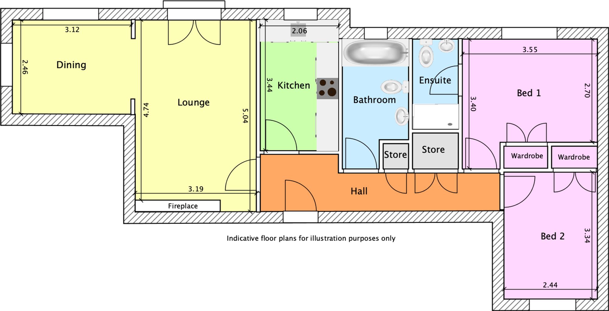 2 bed apartment for sale in Warwick Road, Stratford-Upon-Avon - Property floorplan