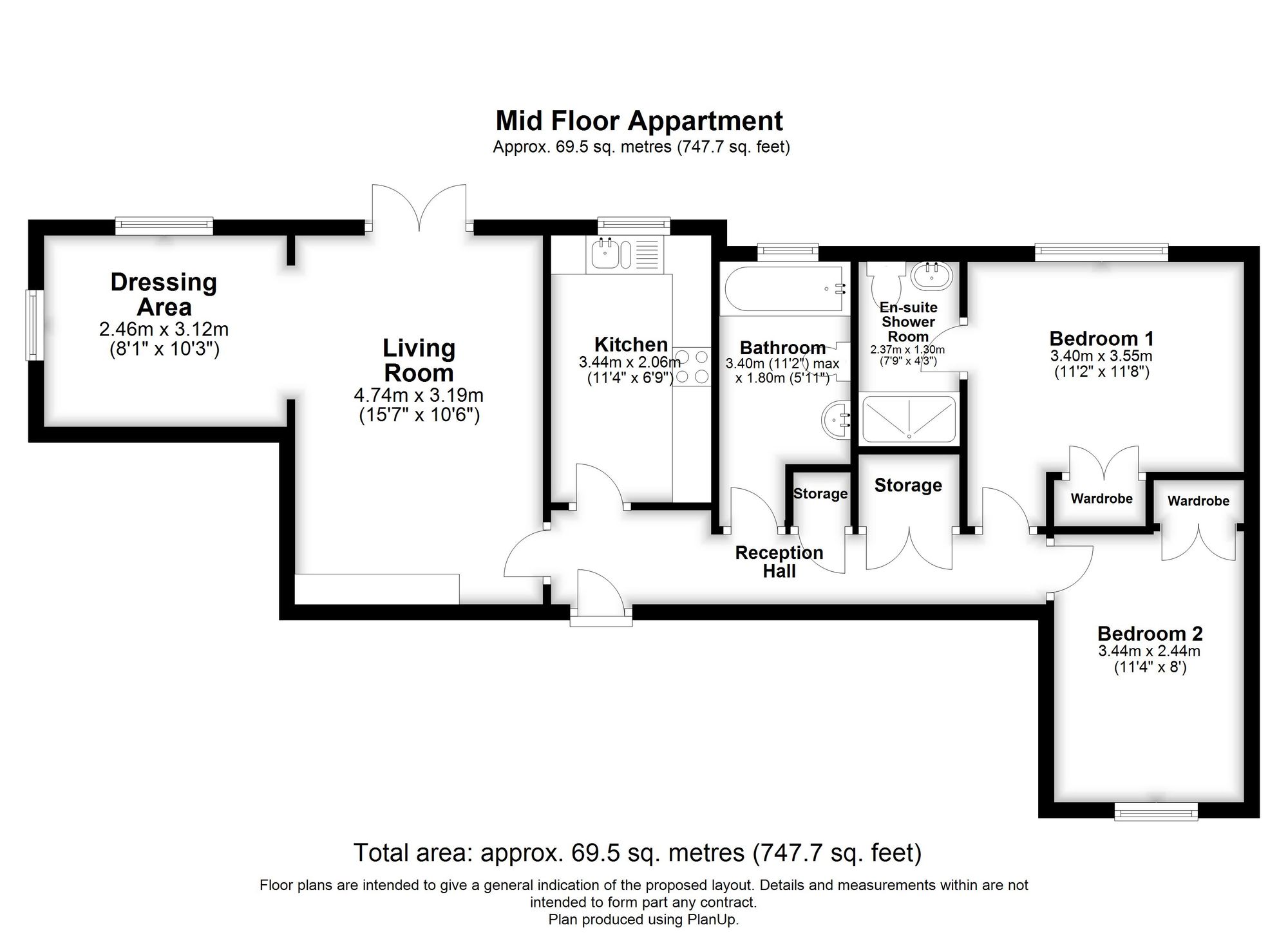 2 bed apartment for sale in Warwick Road, Stratford-Upon-Avon - Property floorplan