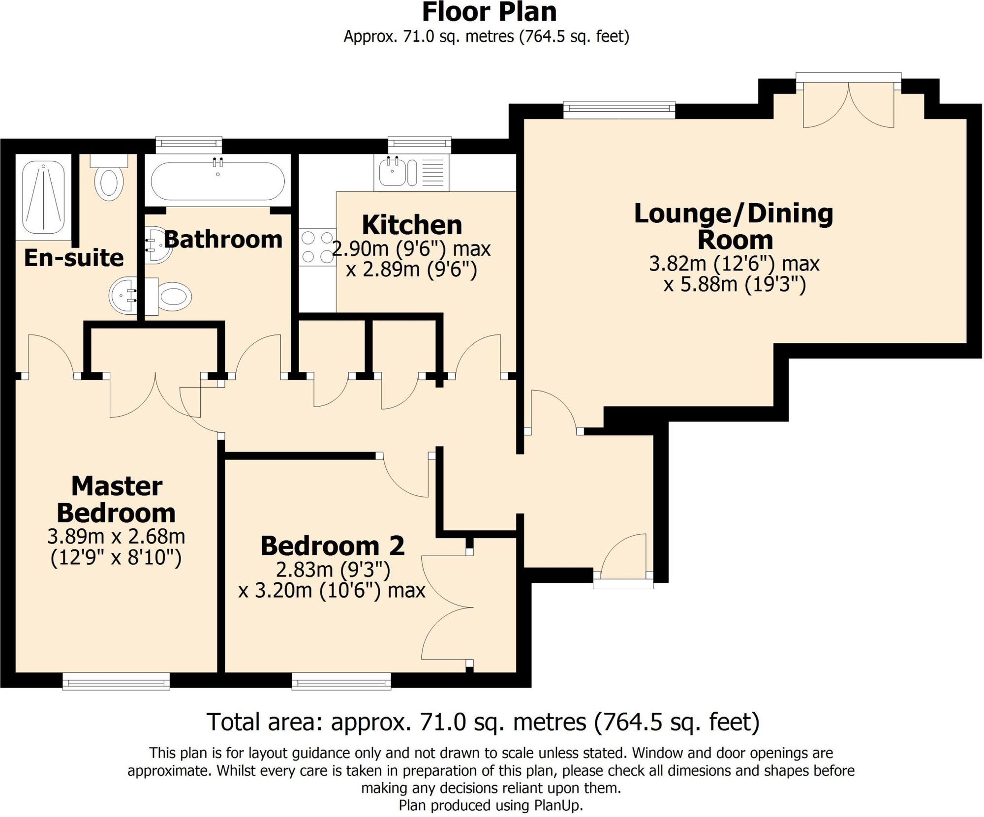 2 bed apartment for sale in Warwick Road, Stratford-Upon-Avon - Property floorplan