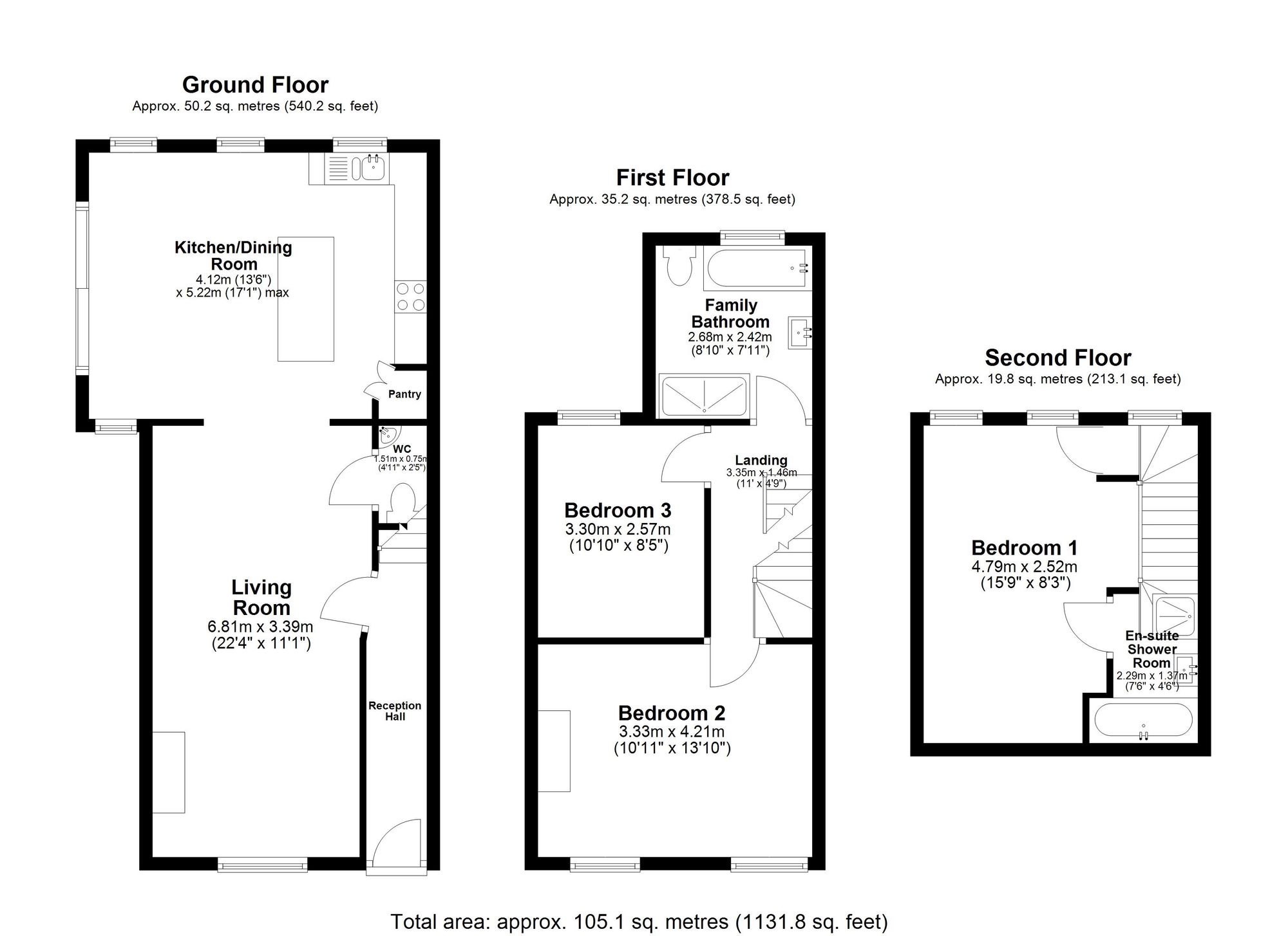 3 bed end of terrace house for sale in Percy Street, Stratford-Upon-Avon, CV37 - Property floorplan