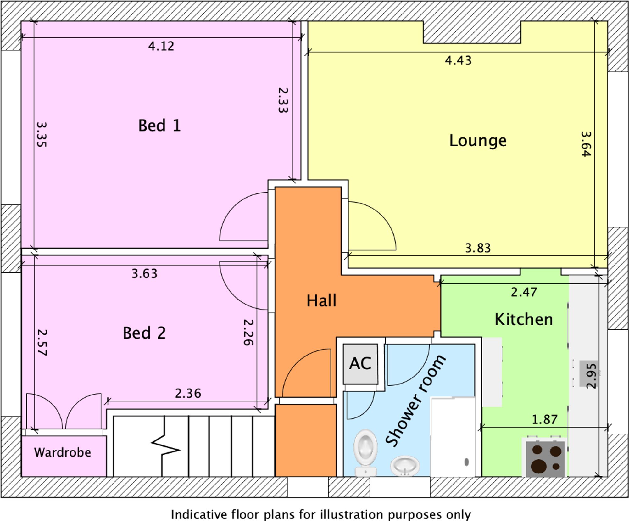 2 bed maisonette for sale in Mayfield Court, Stratford-Upon-Avon - Property floorplan