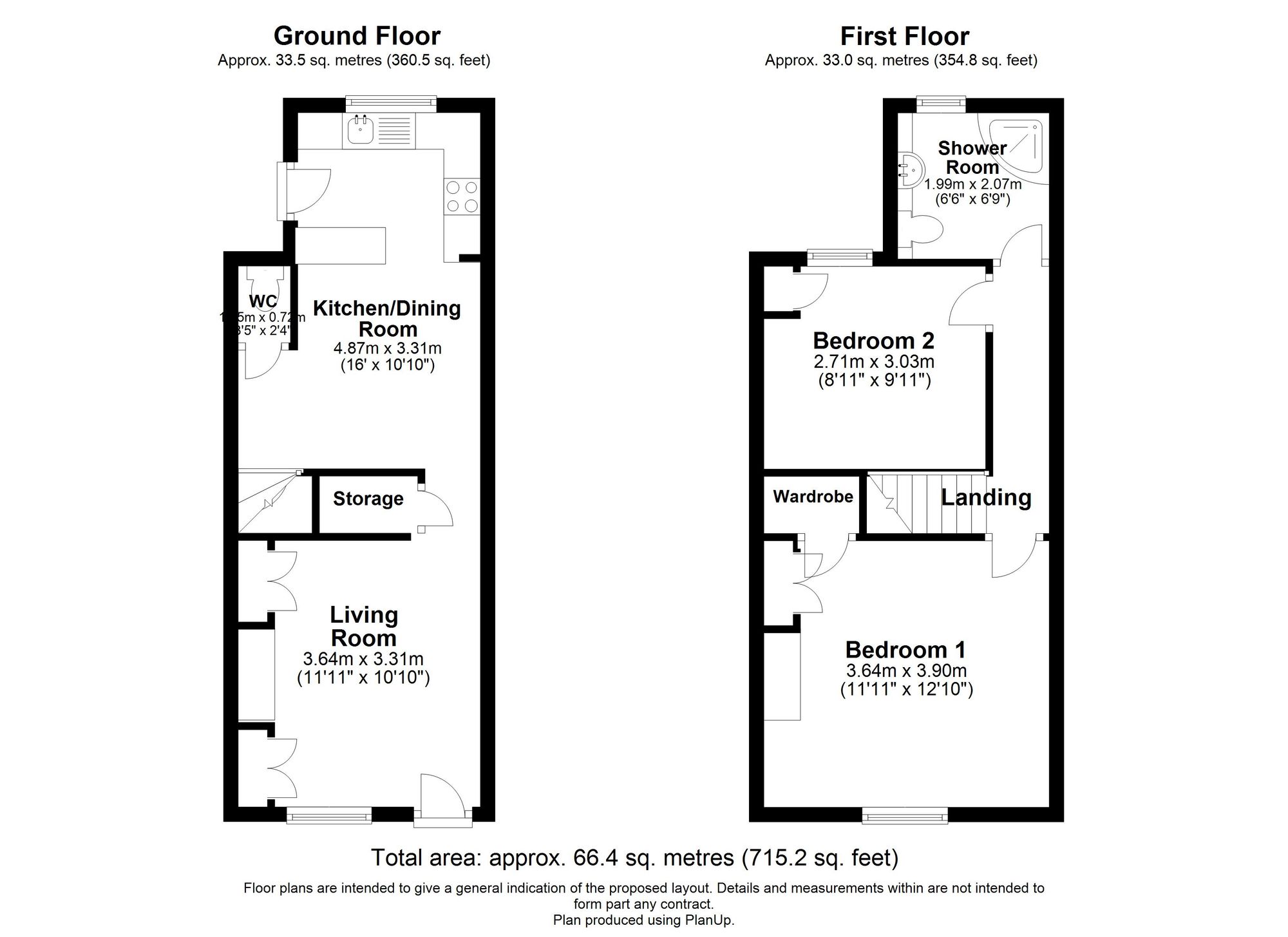 2 bed mid-terraced house for sale in Bull Street, Stratford-Upon-Avon - Property floorplan