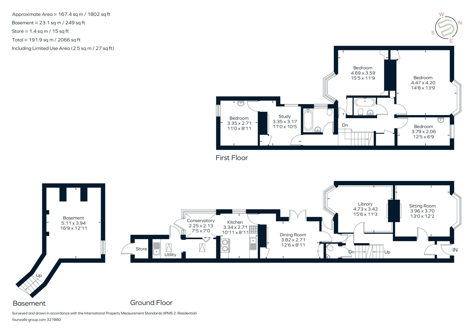 4 bed mid-terraced house for sale in Chestnut Walk, Stratford-Upon-Avon - Property floorplan