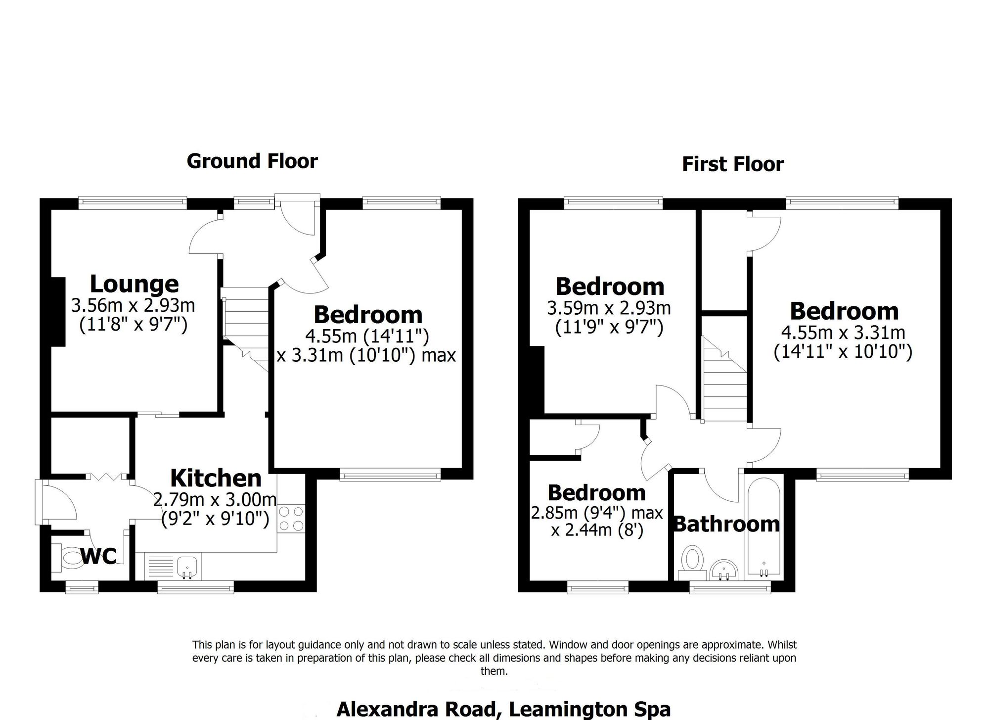 3 bed semi-detached house for sale in Alexandra Road, Leamington Spa - Property floorplan