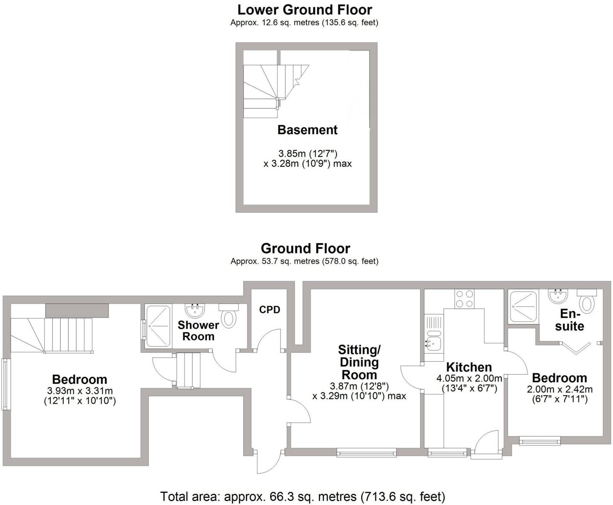 2 bed ground floor flat for sale in Payton Street, Stratford-Upon-Avon - Property floorplan