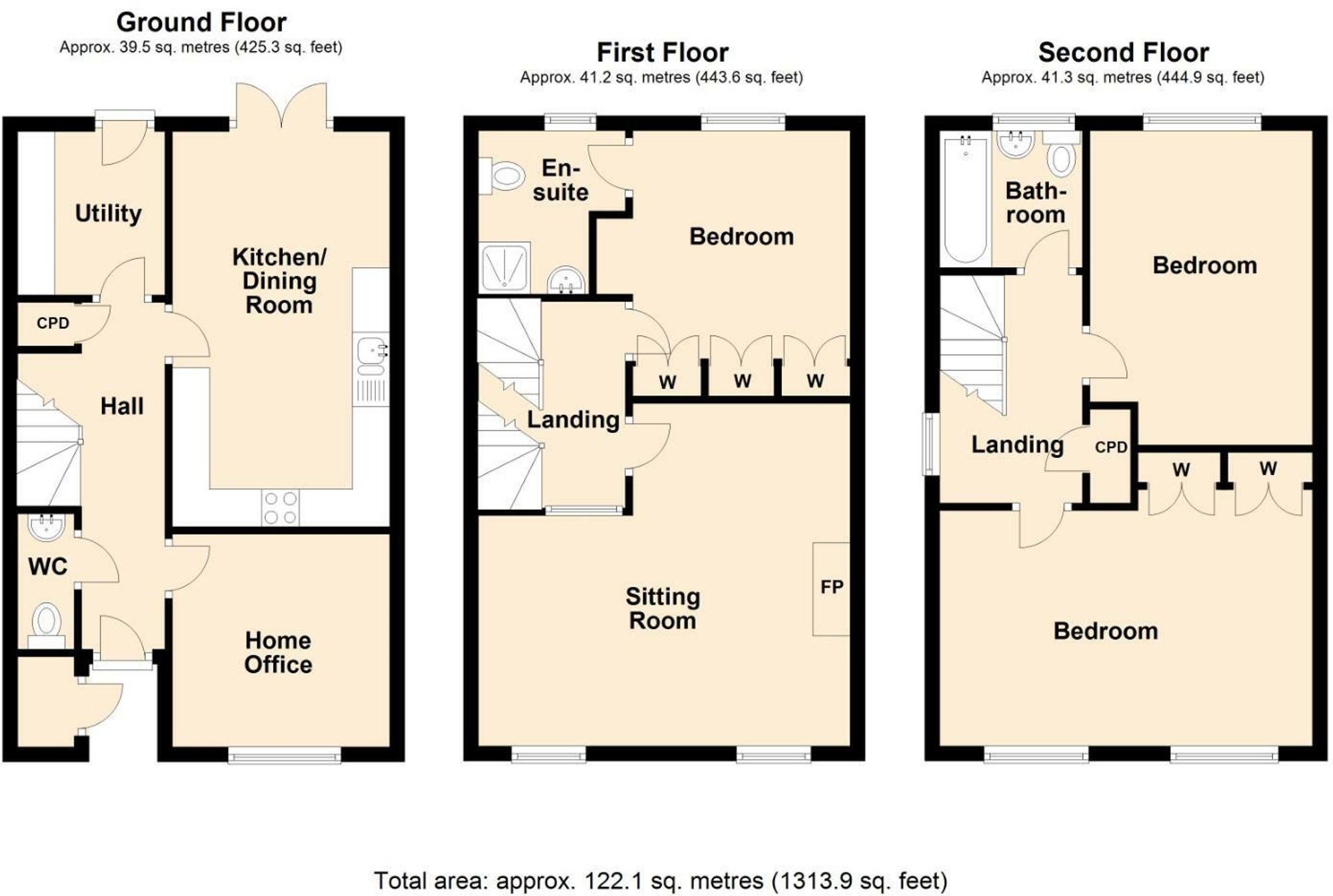 3 bed semi-detached house for sale in Morecroft Drive, Warwick, CV34 - Property floorplan