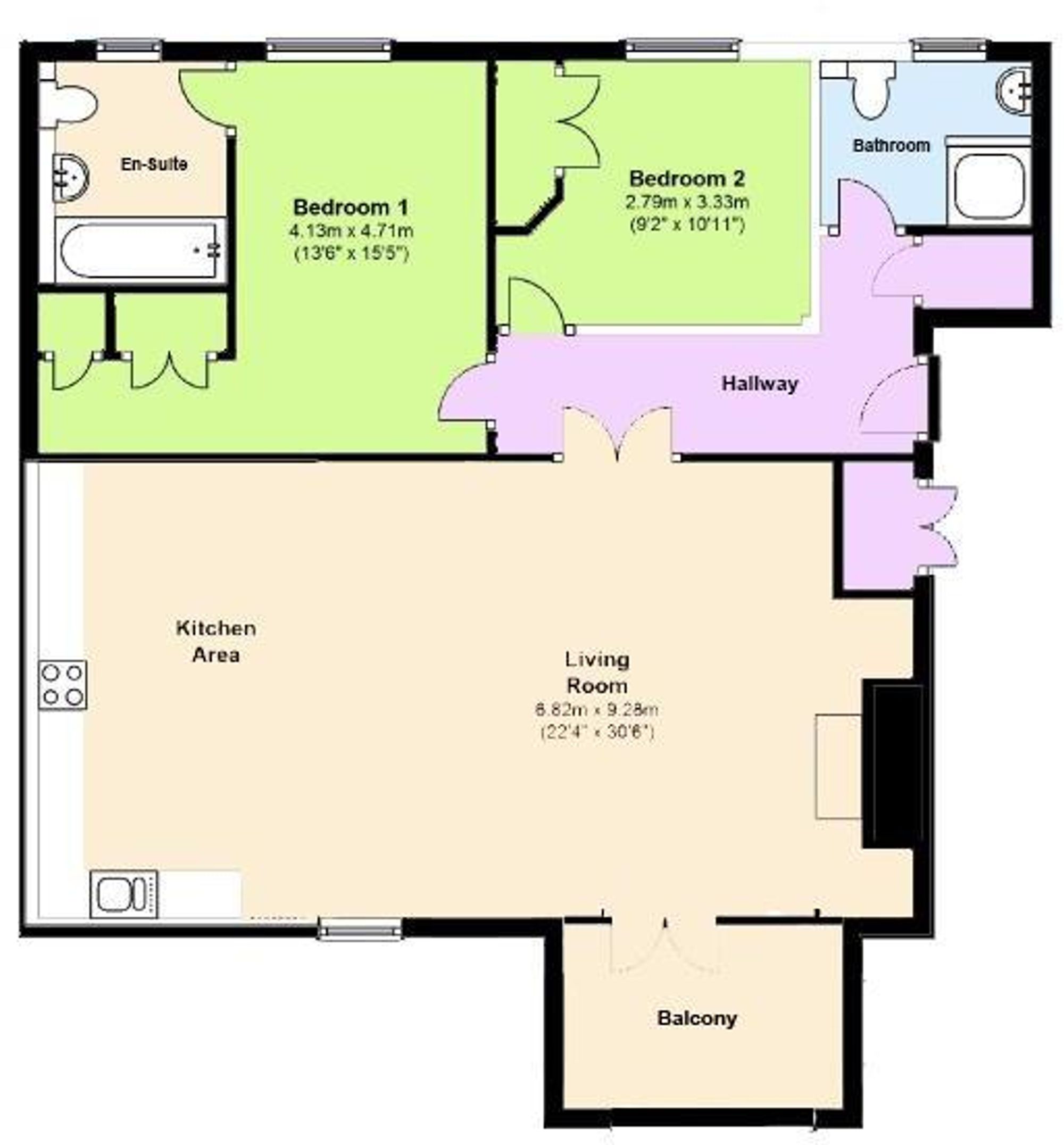 2 bed apartment for sale in Mansell Street, Stratford-Upon-Avon - Property floorplan