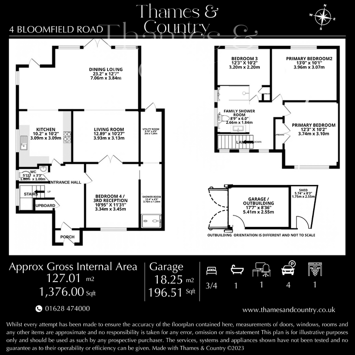 4 bed detached house for sale in Bloomfield Road, Maidenhead - Property floorplan